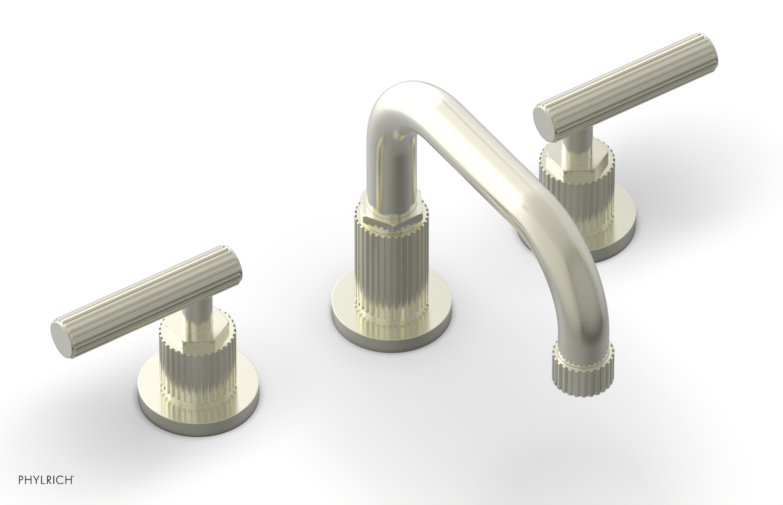 Phylrich Dustrie Grooved Widespread Faucet with Lever Handle