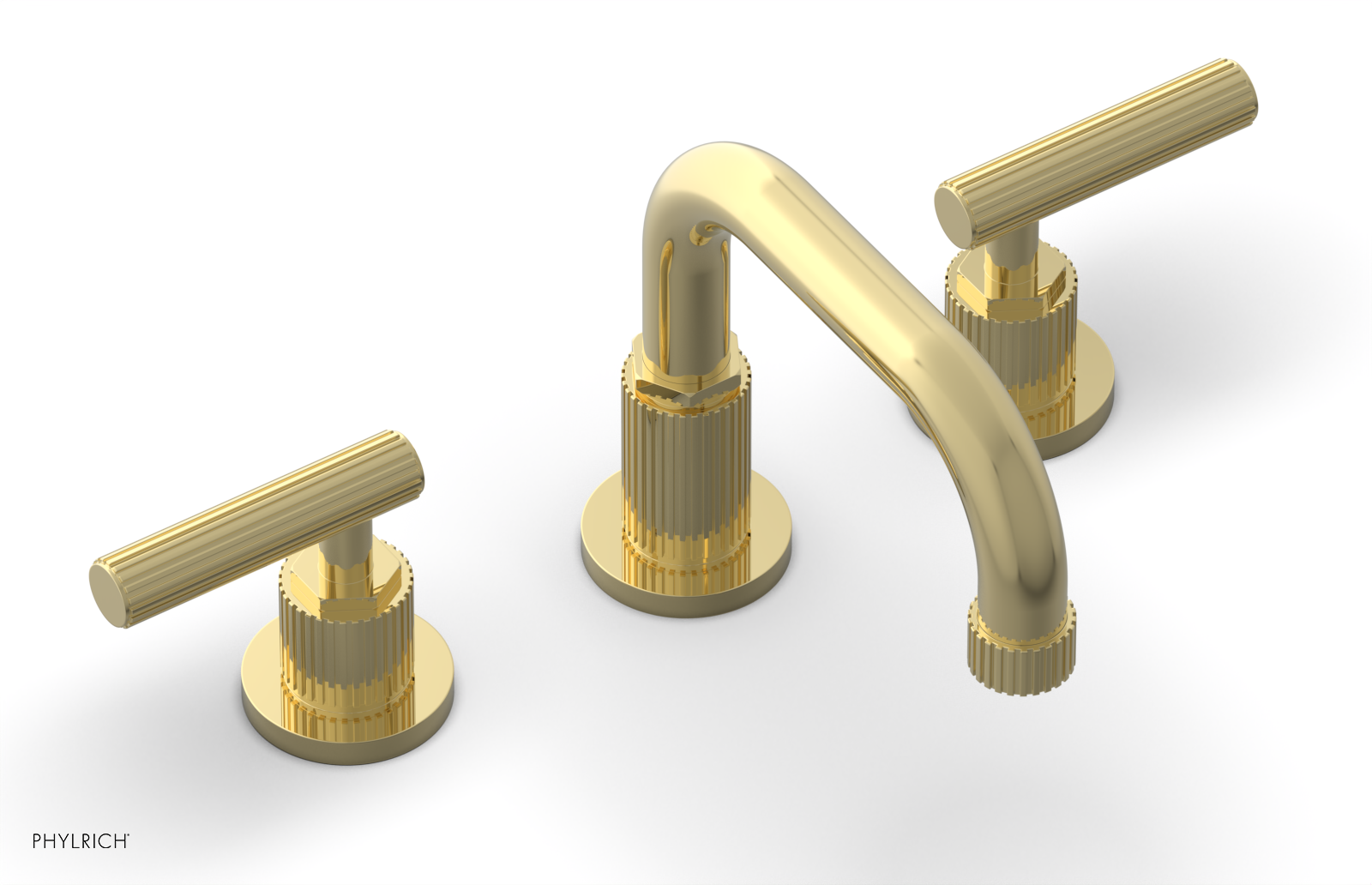 Phylrich Dustrie Grooved Widespread Faucet with Lever Handle