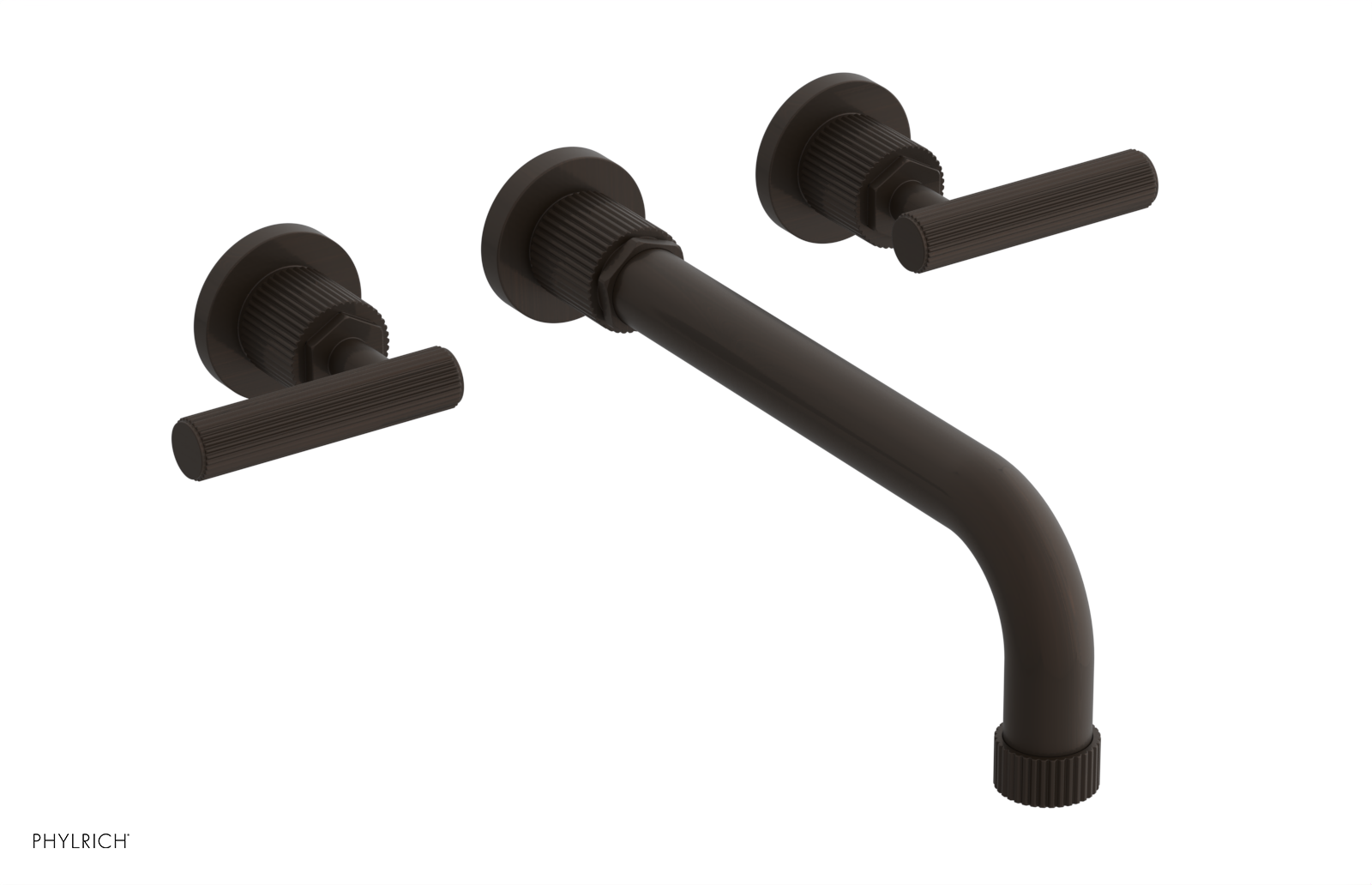 Phylrich Dustrie Grooved 10" Spout Wall Lavatory Set with Lever Handle