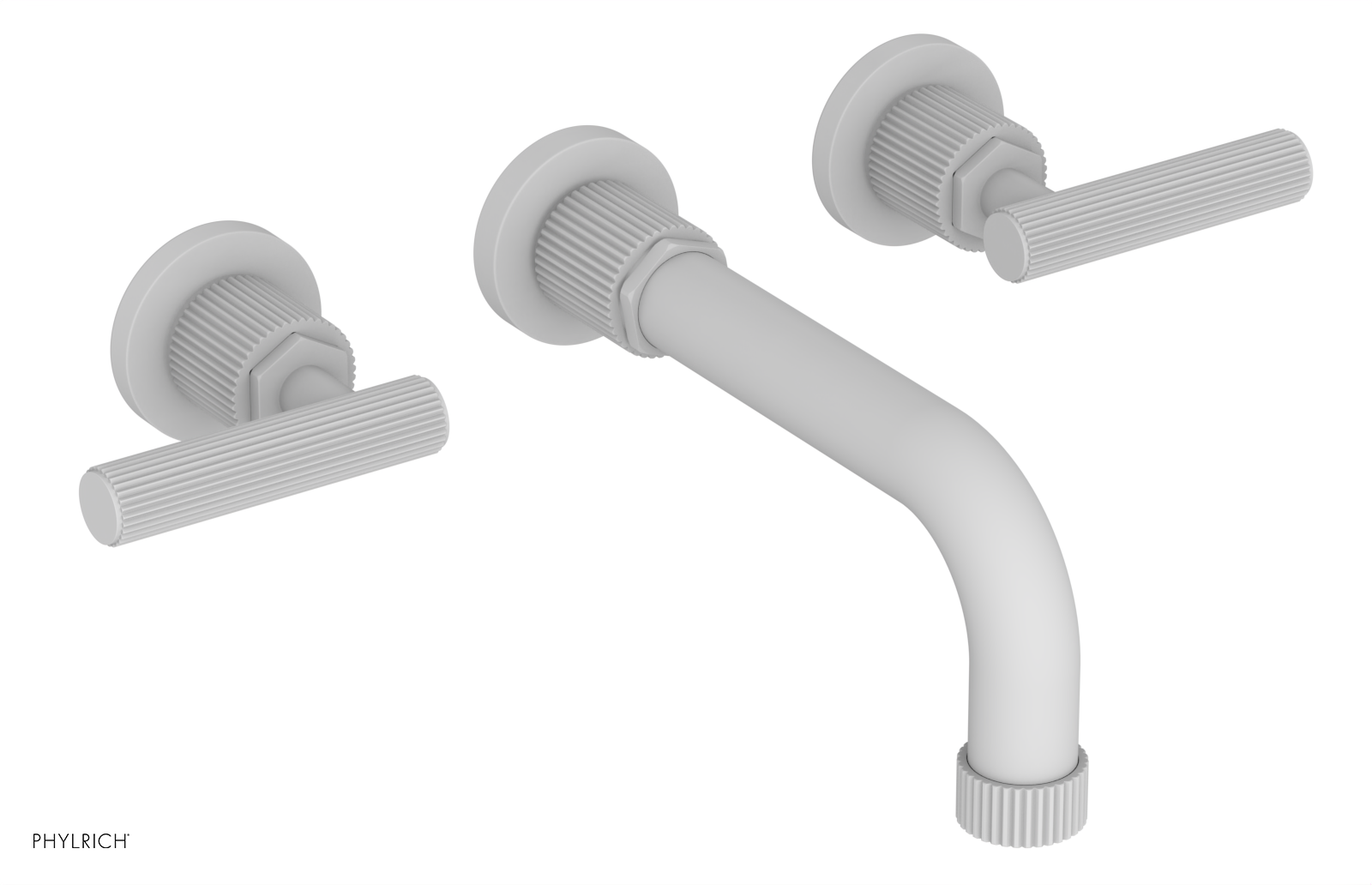 Phylrich Dustrie Grooved 7 5/8" Spout Wall Tub Set with Lever Handle