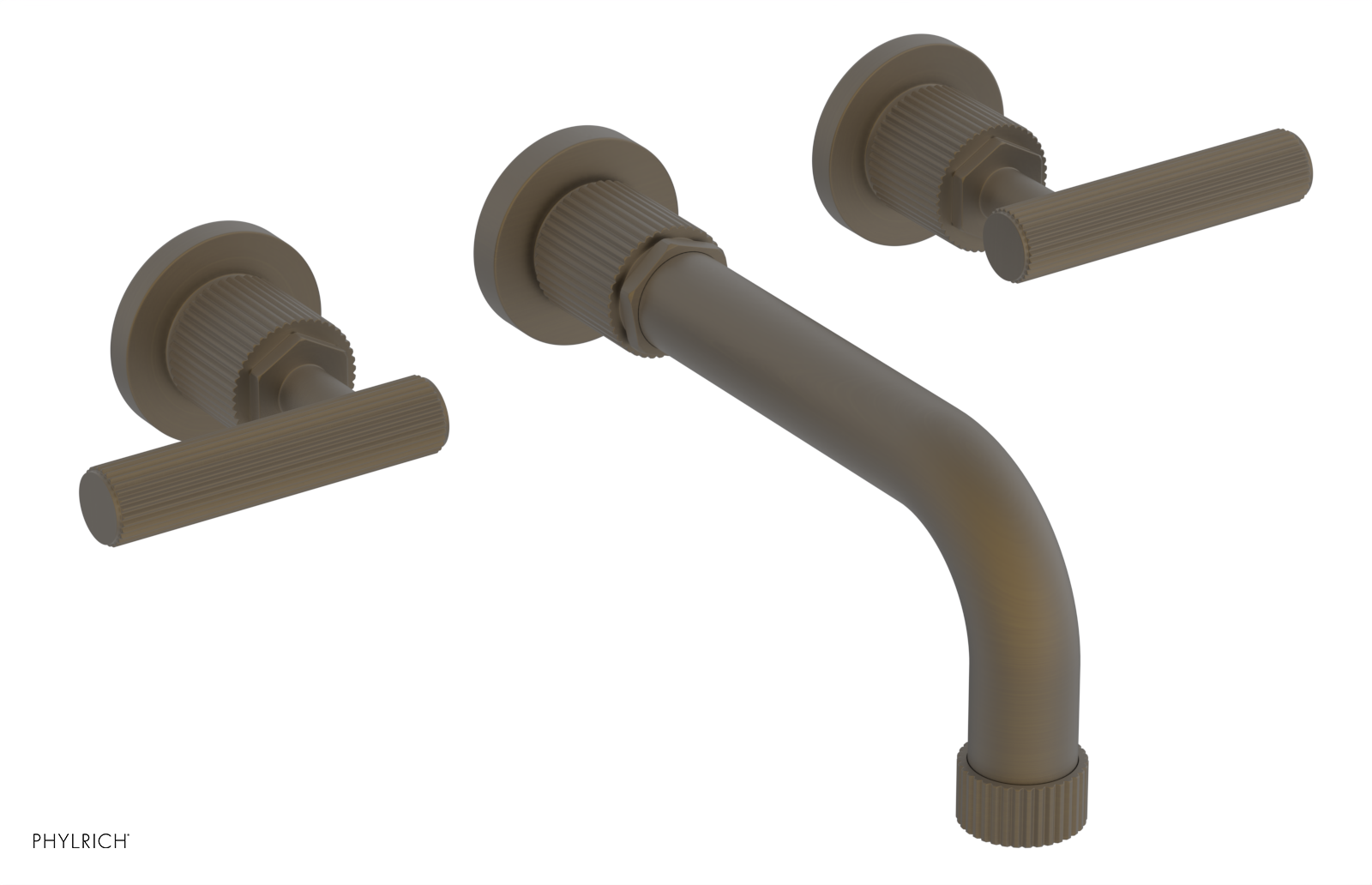 Phylrich Dustrie Grooved 7 5/8" Spout Wall Tub Set with Lever Handle