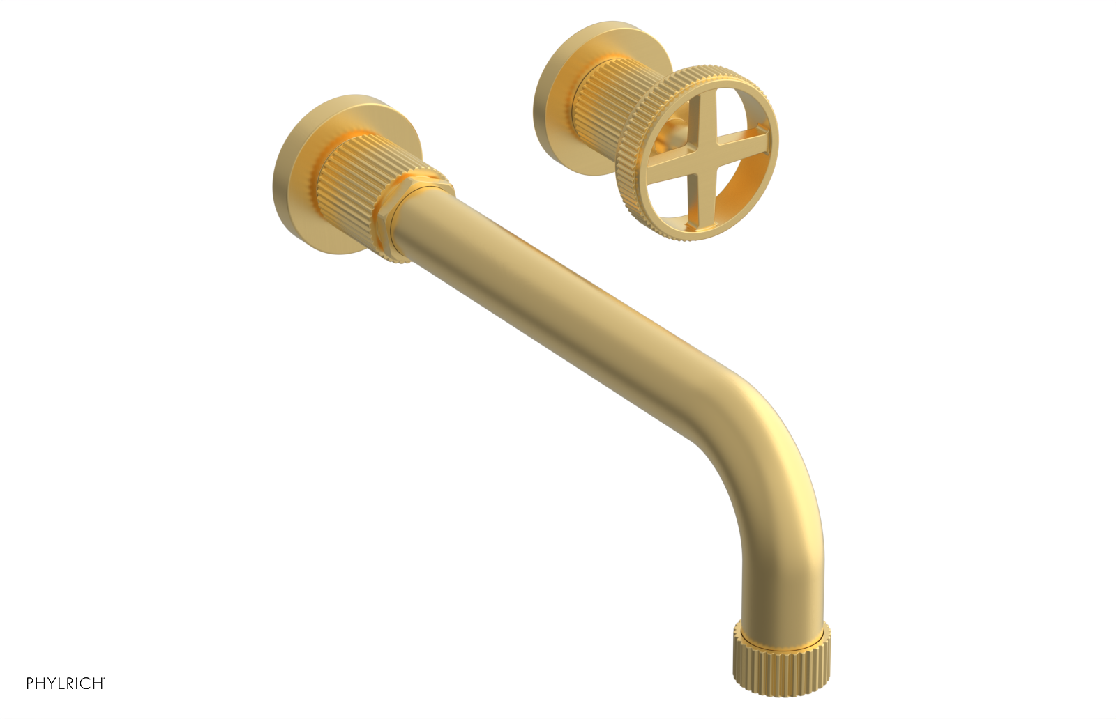 Phylrich Dustrie Grooved 10" Spout Single Handle Wall Lavatory Set