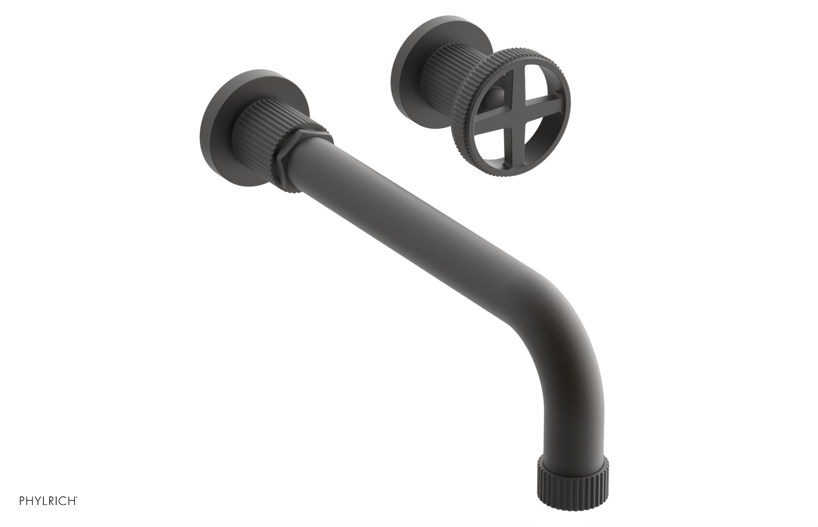 Phylrich Dustrie Grooved 10" Spout Single Handle Wall Lavatory Set