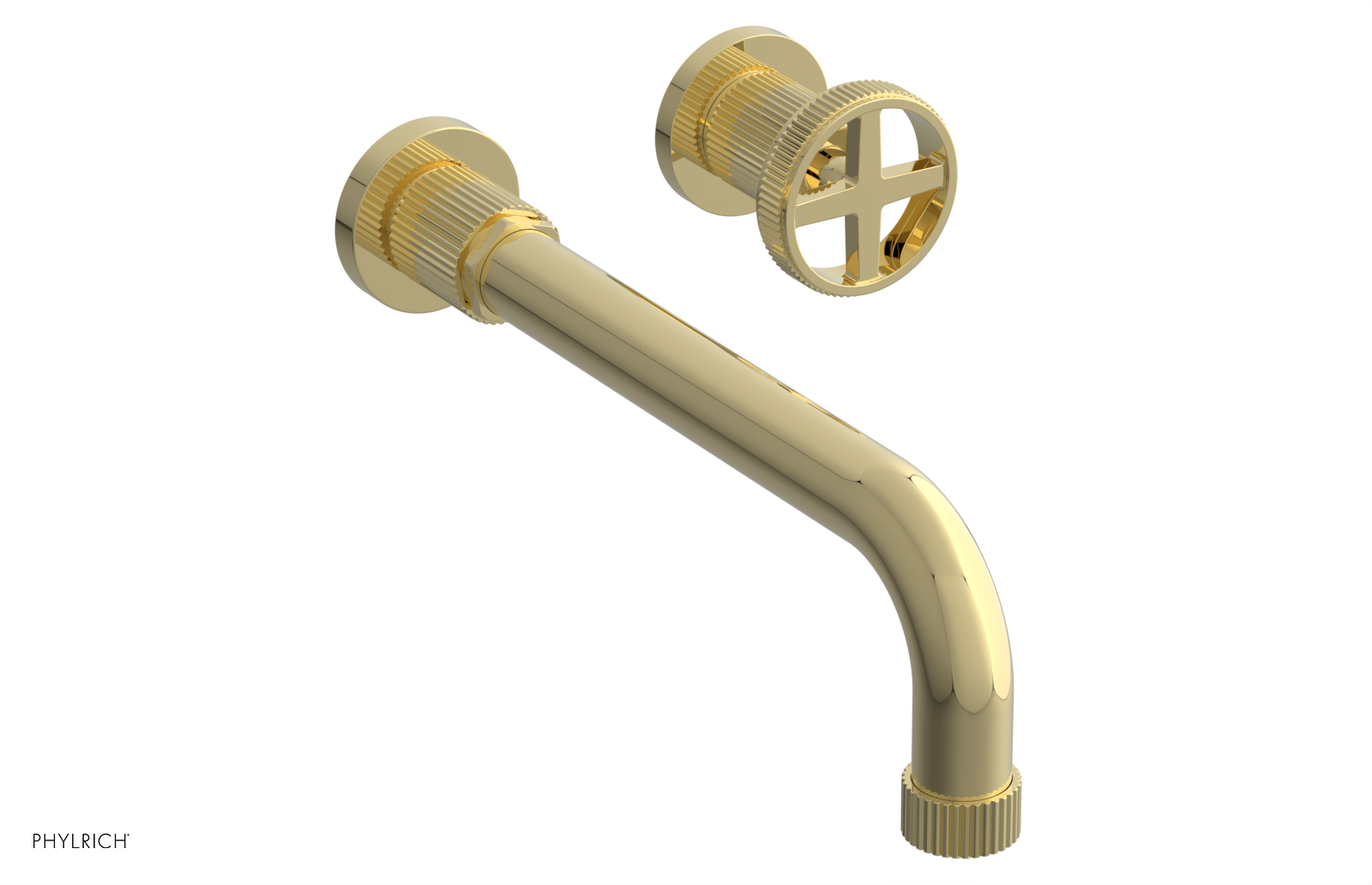 Phylrich Dustrie Grooved 10" Spout Single Handle Wall Lavatory Set