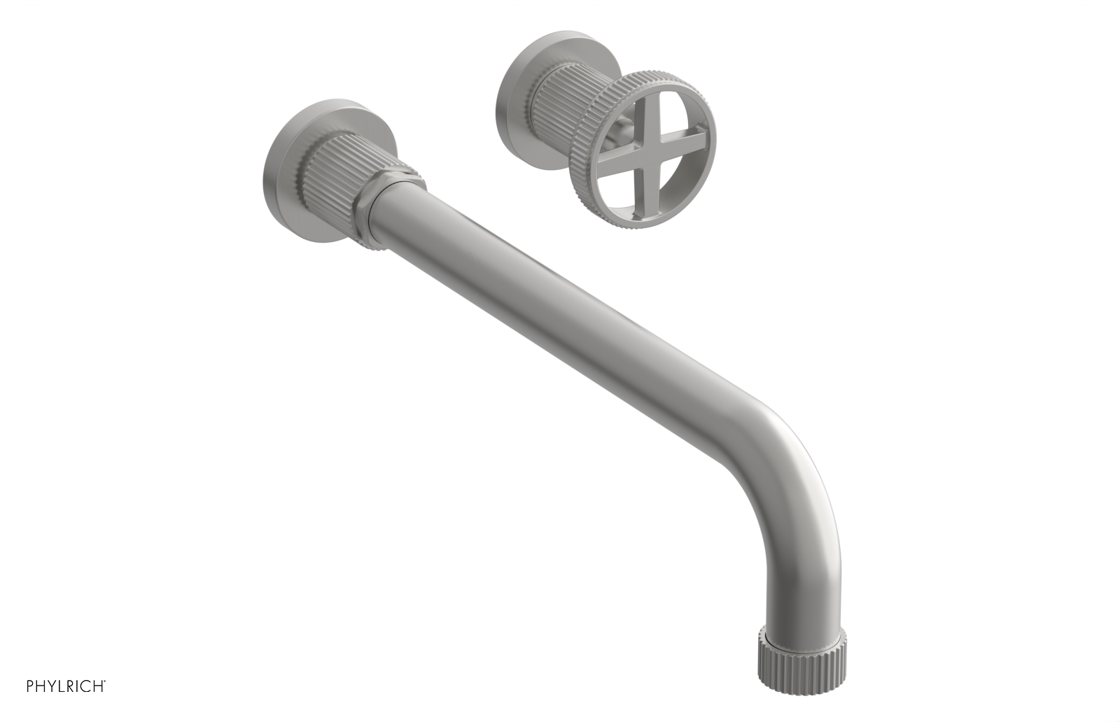 Phylrich Dustrie Grooved 12" Spout Single Handle Wall Lavatory Set