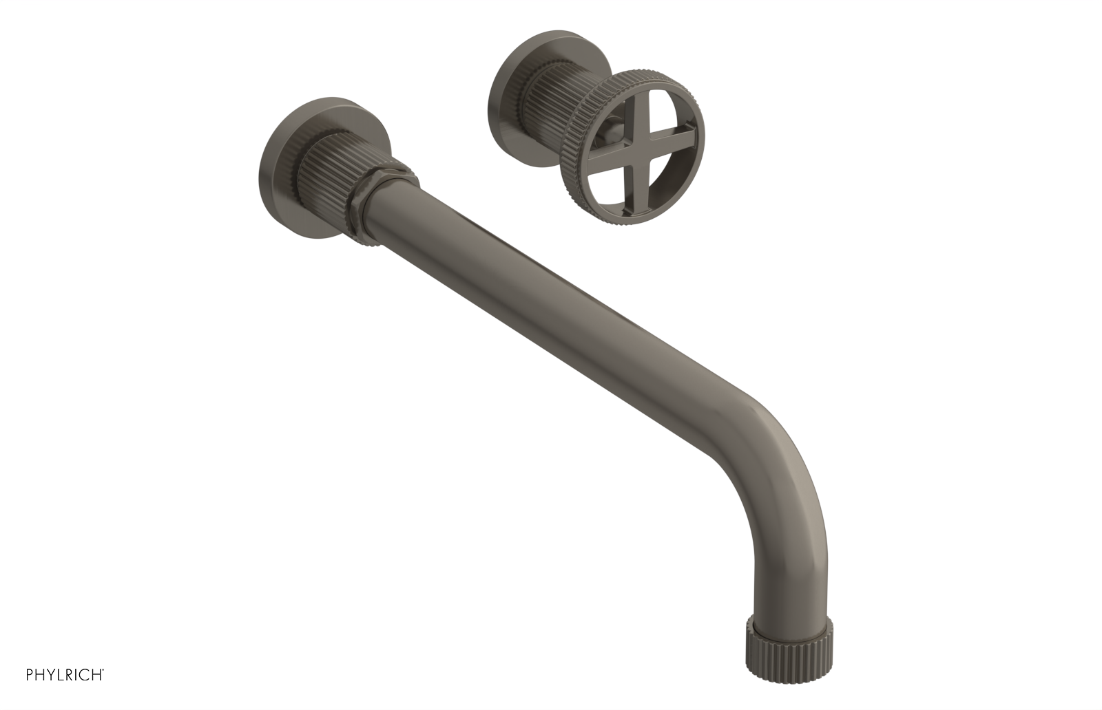 Phylrich Dustrie Grooved 12" Spout Single Handle Wall Lavatory Set