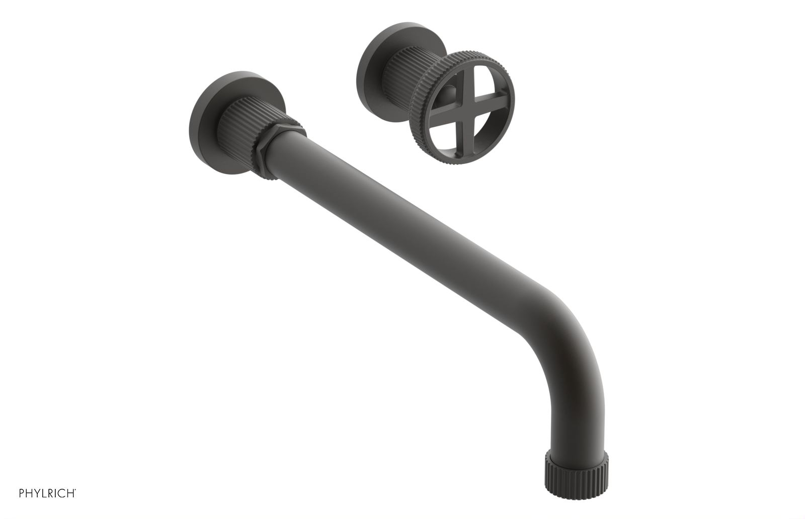 Phylrich Dustrie Grooved 12" Spout Single Handle Wall Lavatory Set