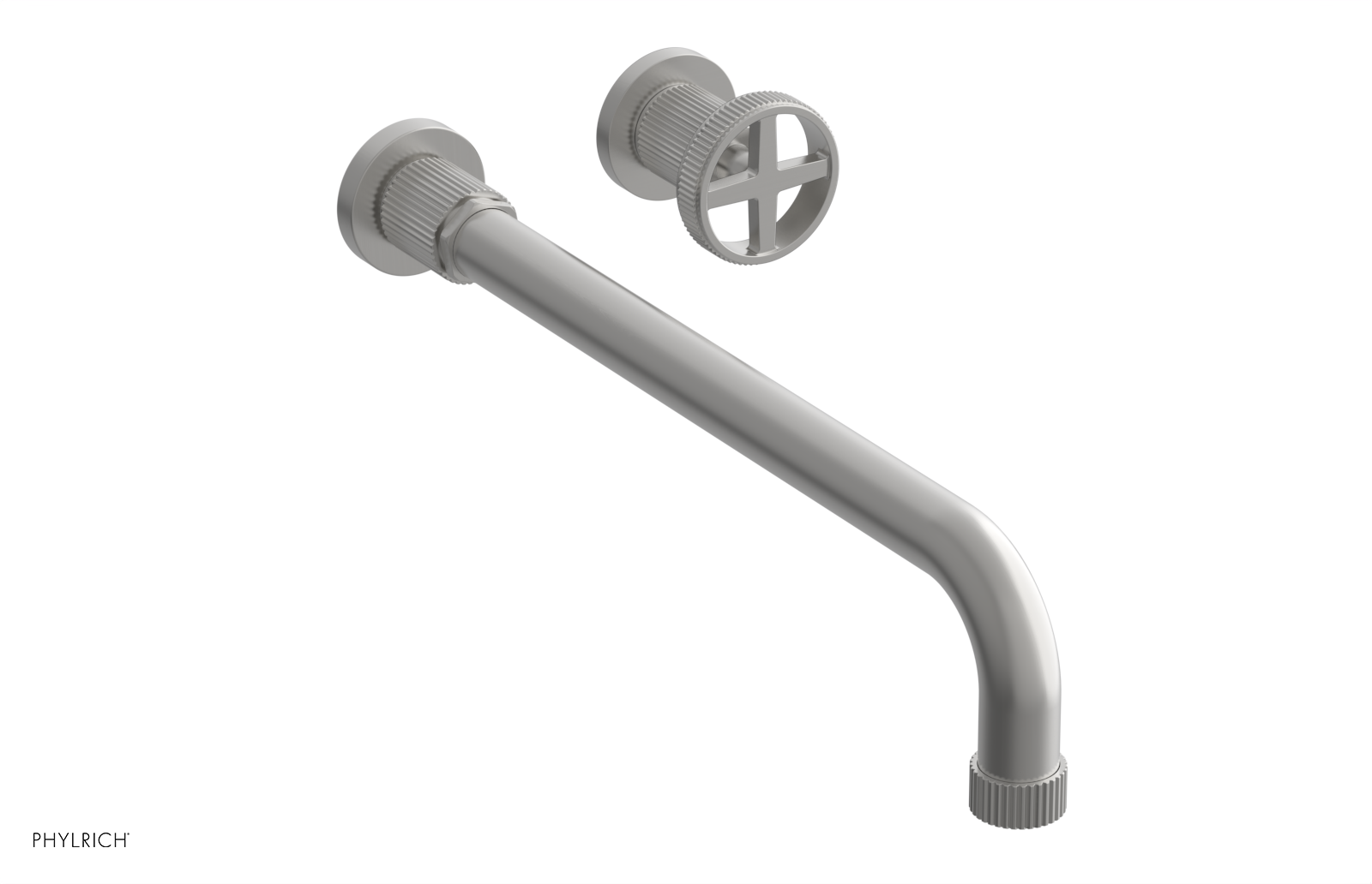 Phylrich Dustrie Grooved 14" Spout Single Handle Wall Lavatory Set