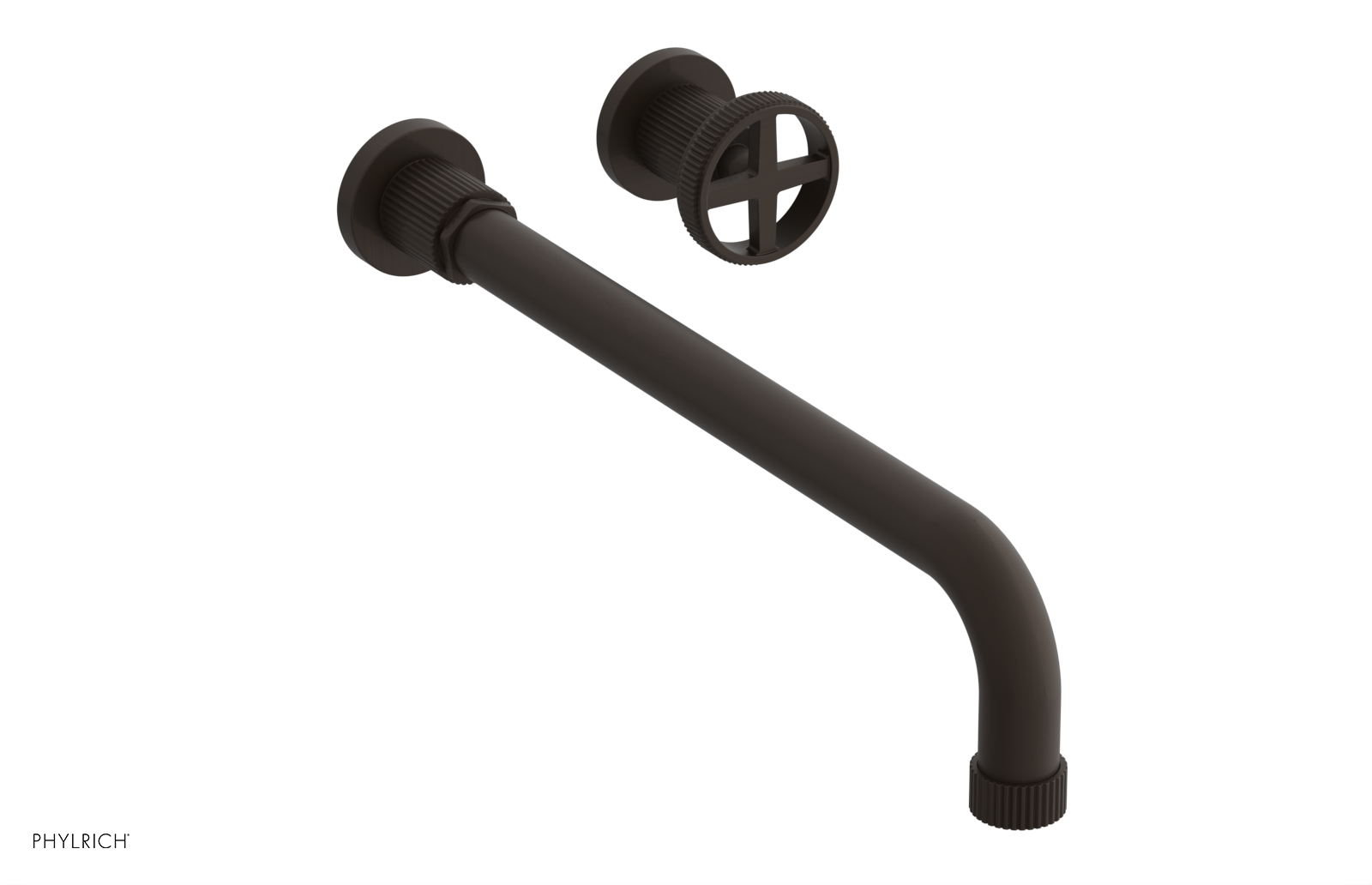 Phylrich Dustrie Grooved 14" Spout Single Handle Wall Lavatory Set