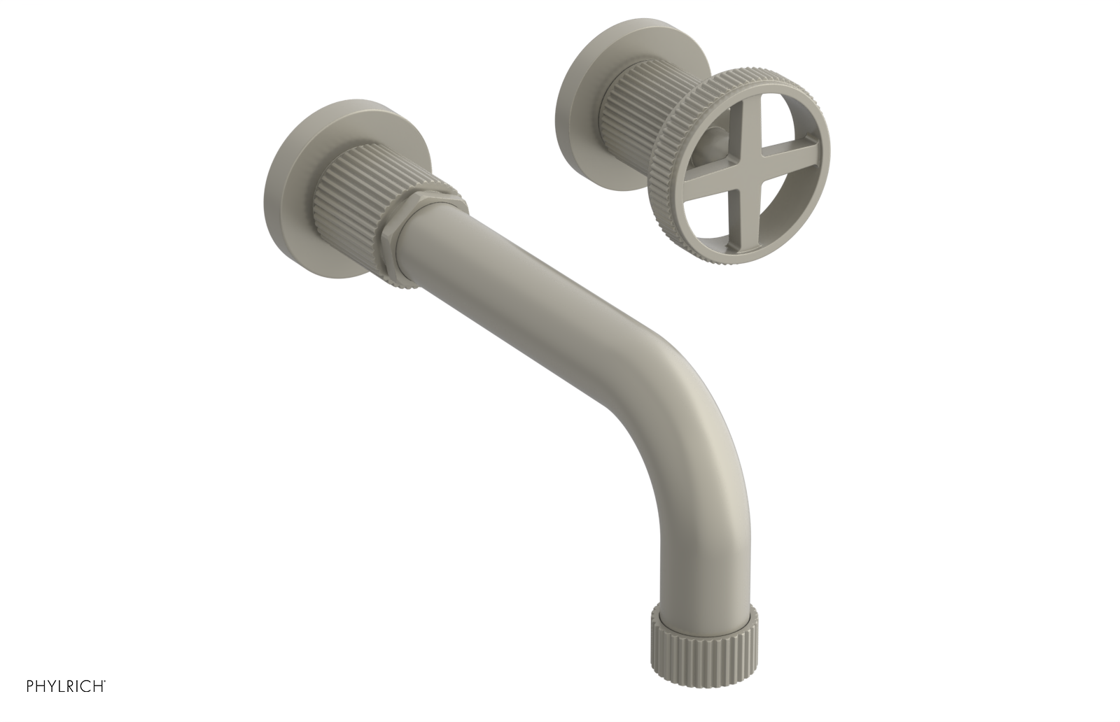 Phylrich Dustrie Grooved 7 5/8" Spout Single Handle Wall Lavatory Set