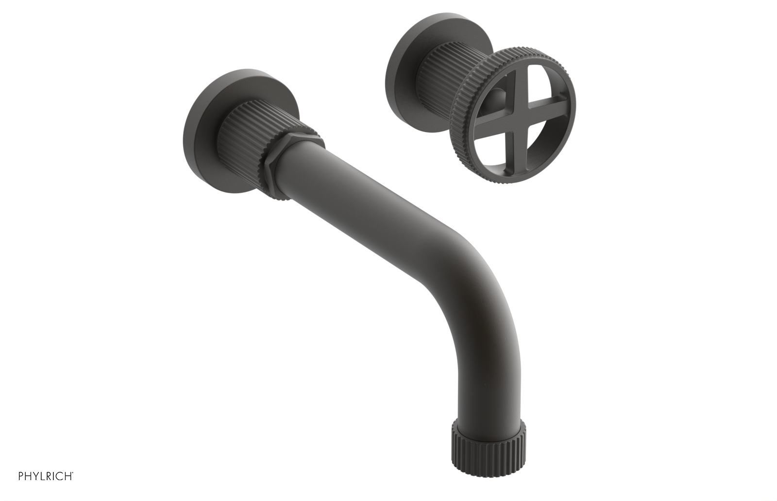 Phylrich Dustrie Grooved 7 5/8" Spout Single Handle Wall Lavatory Set