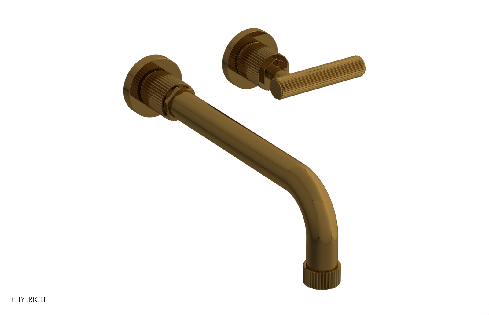 Phylrich Dustrie Grooved 10" Spout Single Handle Wall Lavatory Set