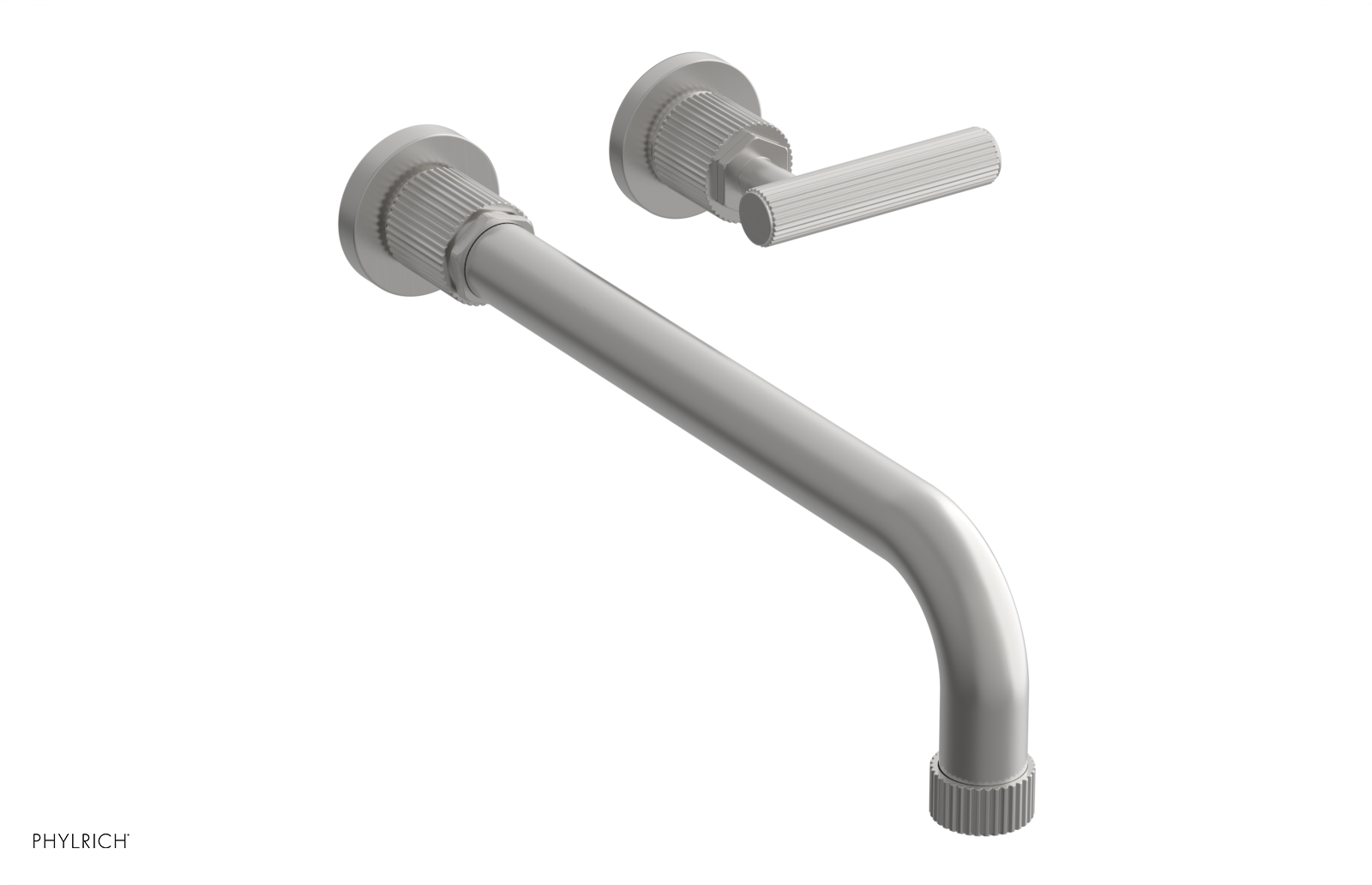 Phylrich Dustrie Grooved 12" Spout Single Handle Wall Lavatory Set