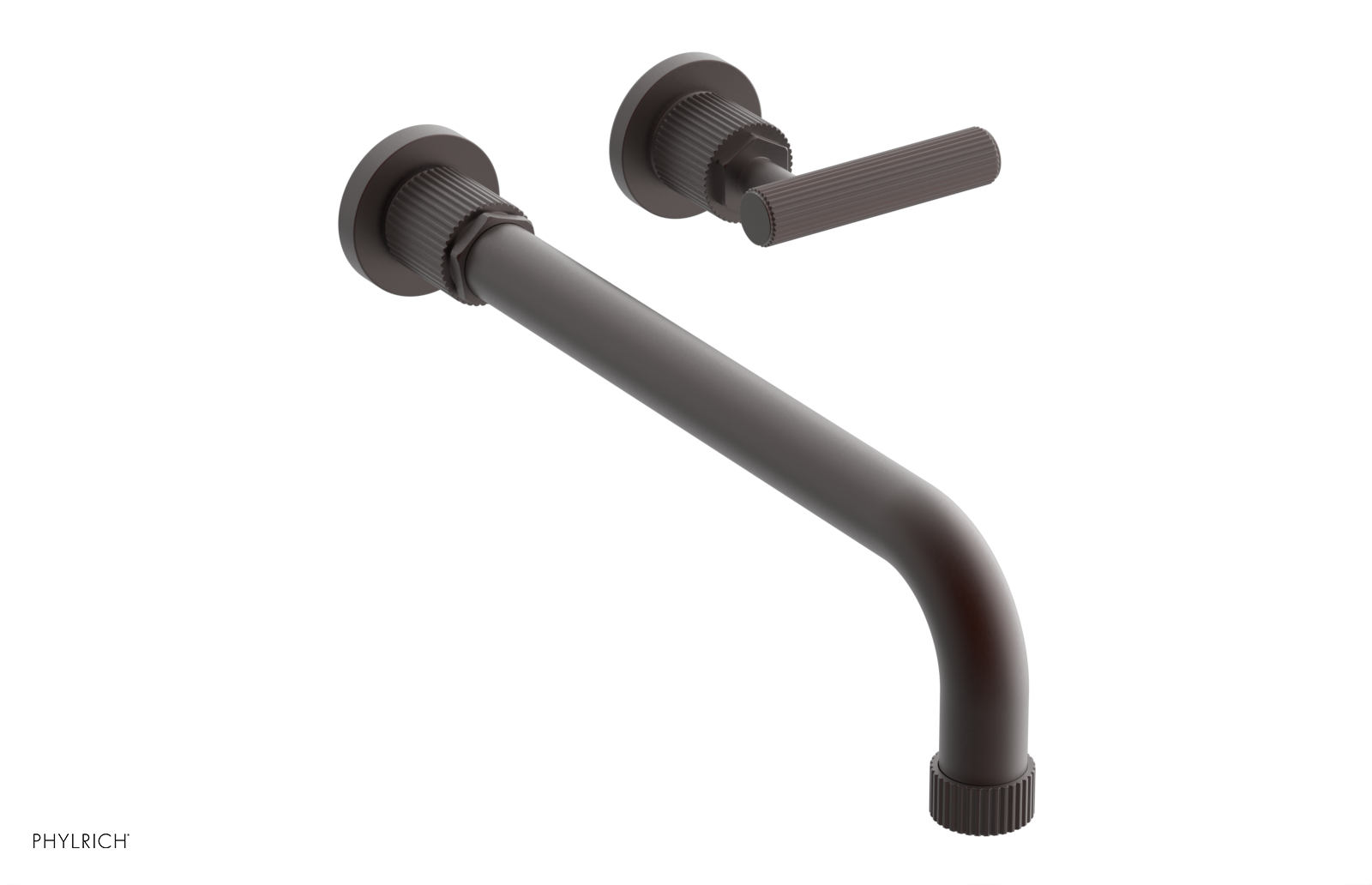 Phylrich Dustrie Grooved 12" Spout Single Handle Wall Lavatory Set