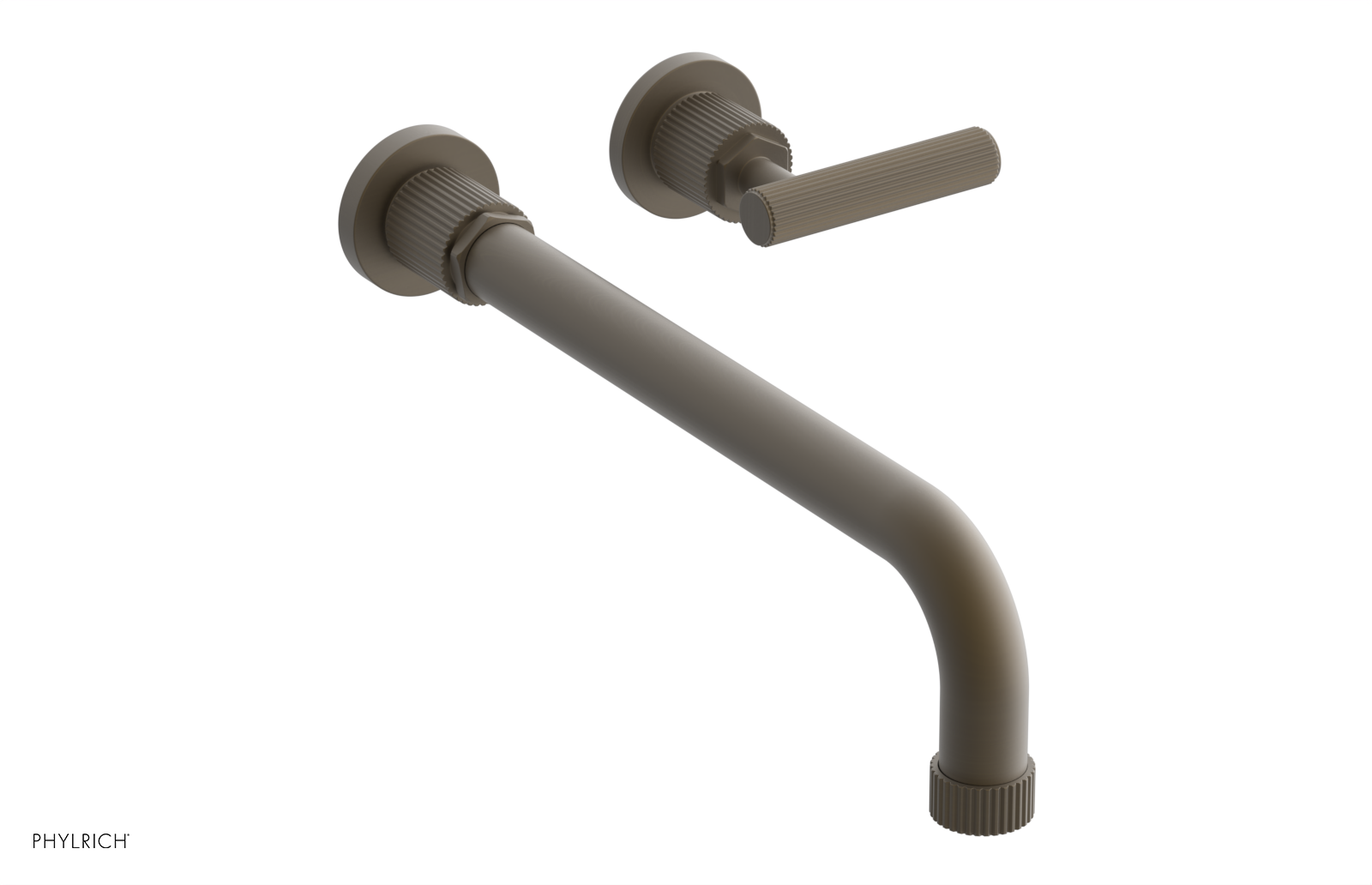 Phylrich Dustrie Grooved 12" Spout Single Handle Wall Lavatory Set