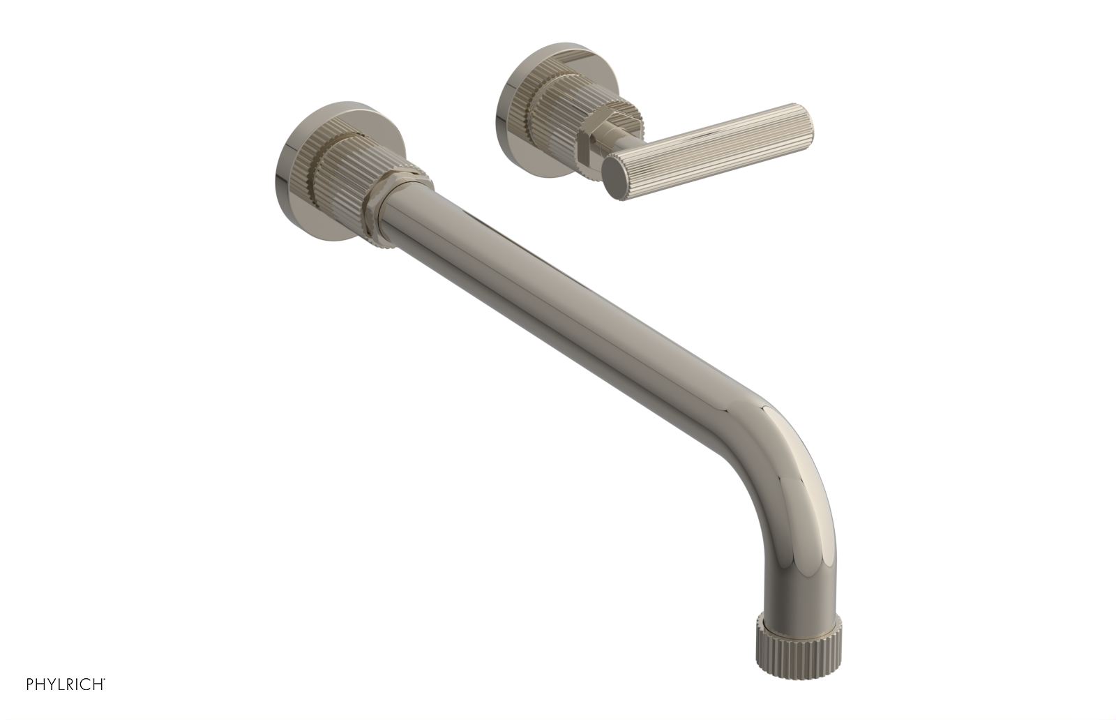 Phylrich Dustrie Grooved 12" Spout Single Handle Wall Lavatory Set