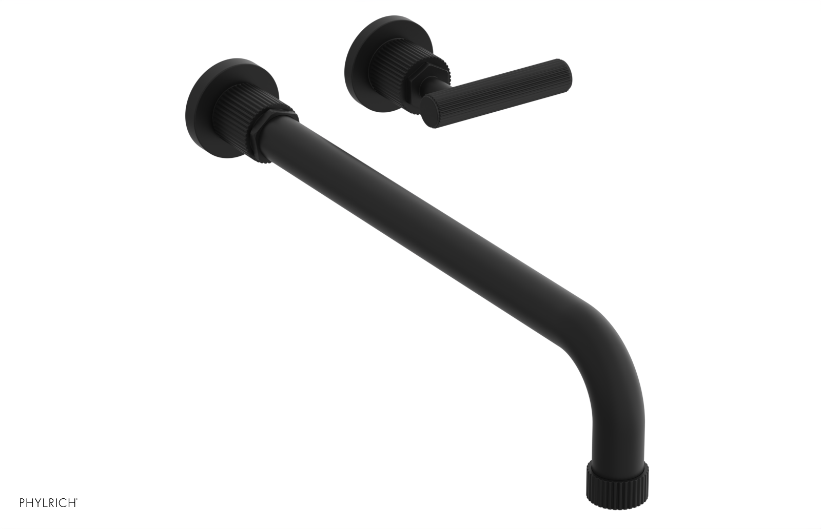 Phylrich Dustrie Grooved 14" Spout Single Handle Wall Lavatory Set