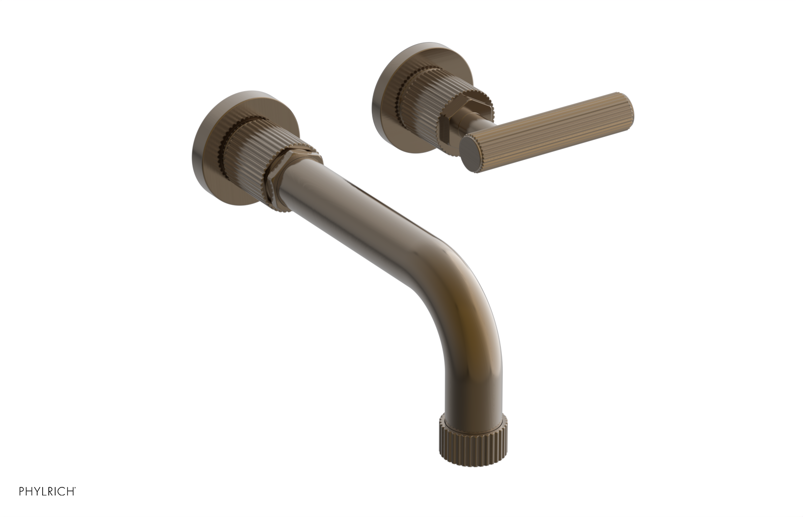 Phylrich Dustrie Grooved 7 5/8" SpoutSingle Handle Wall Lavatory Set by Phylrich