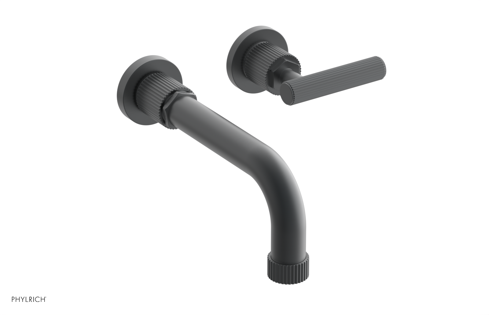 Phylrich Dustrie Grooved 7 5/8" SpoutSingle Handle Wall Lavatory Set by Phylrich