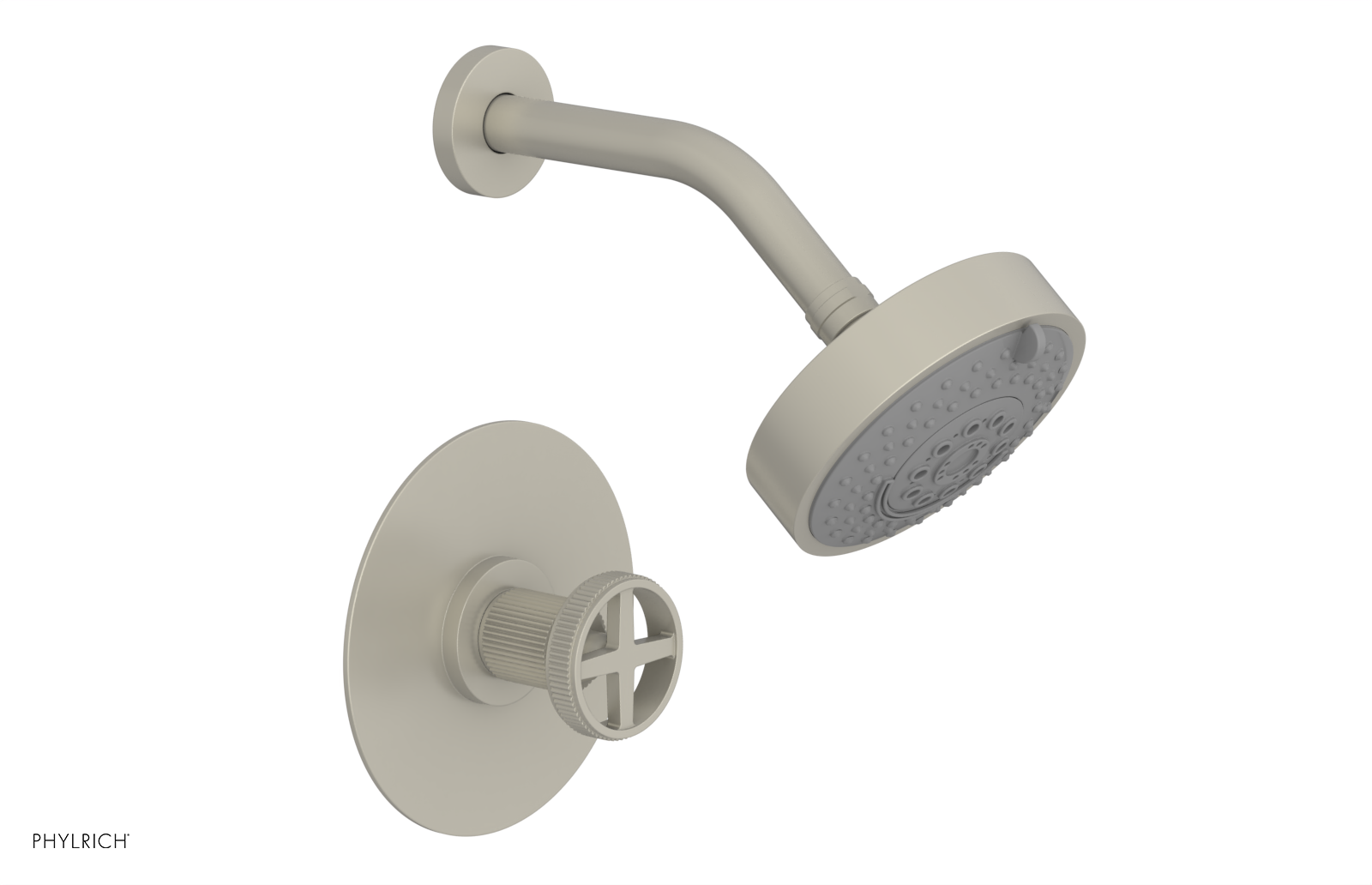Phylrich Dustrie Grooved Pressure Balance Shower Set with Cross Handle