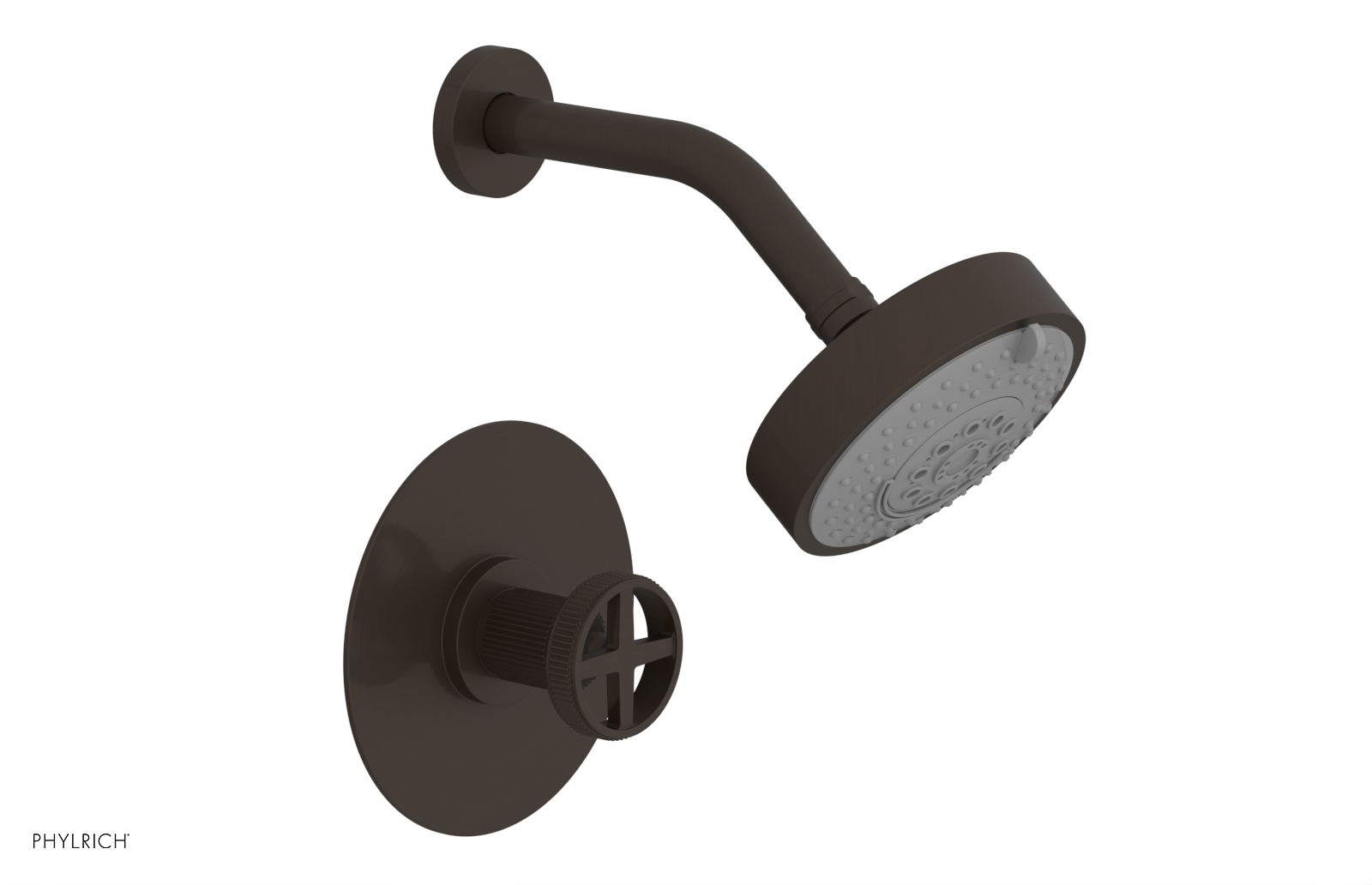 Phylrich Dustrie Grooved Pressure Balance Shower Set with Cross Handle