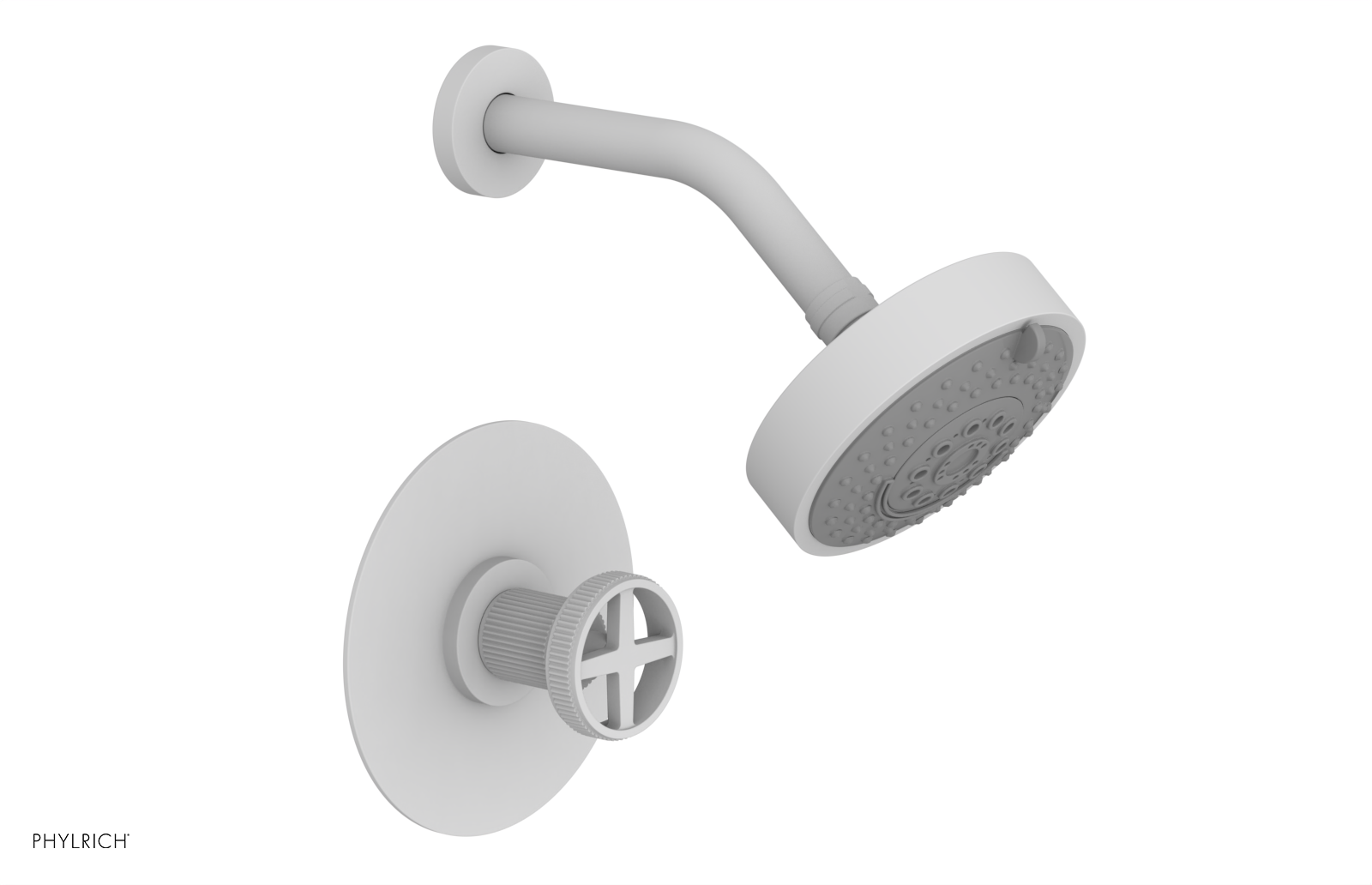 Phylrich Dustrie Grooved Pressure Balance Shower Set with Cross Handle
