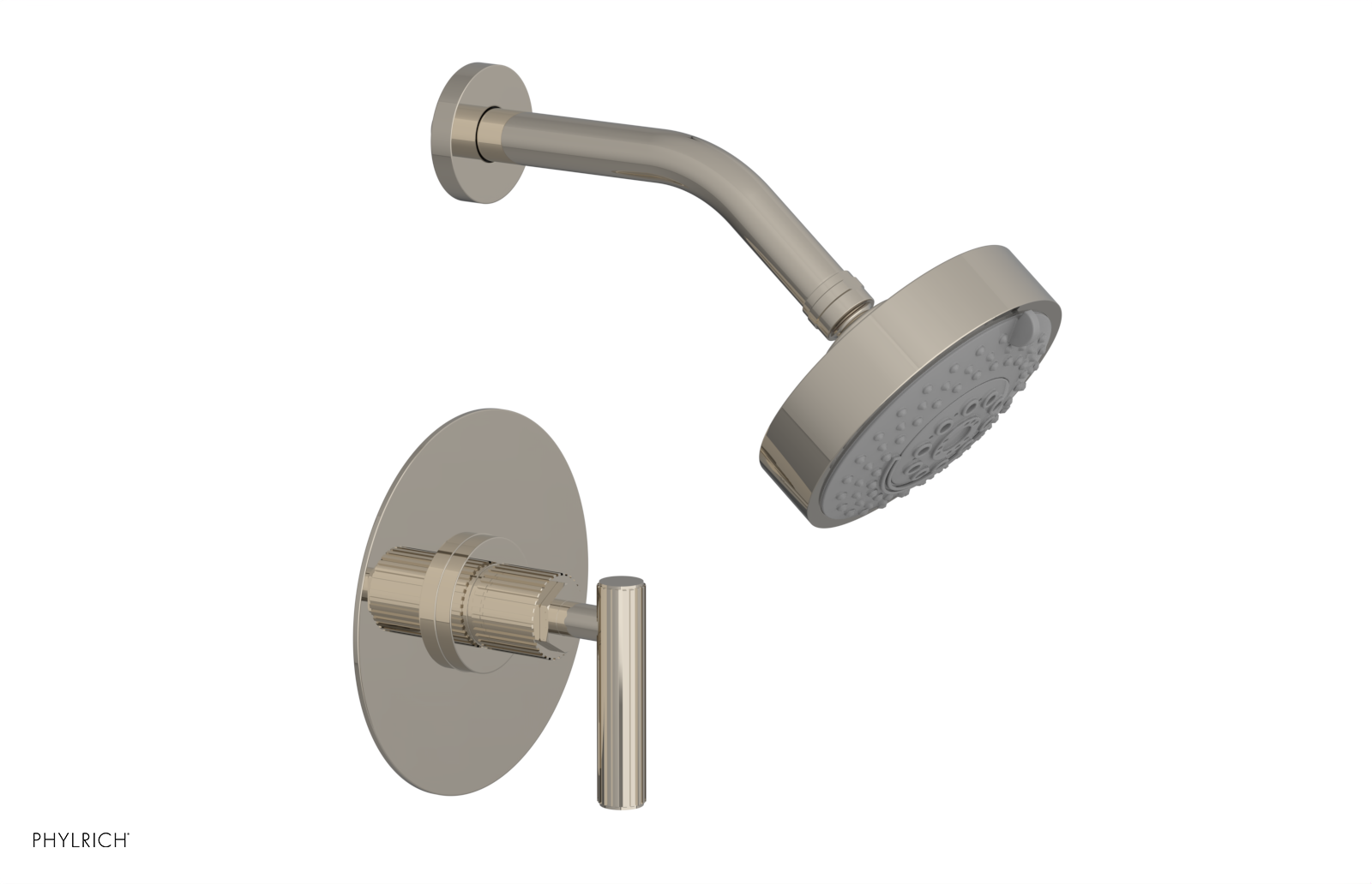 Phylrich Dustrie Grooved Pressure Balance Shower Set with Lever Handle
