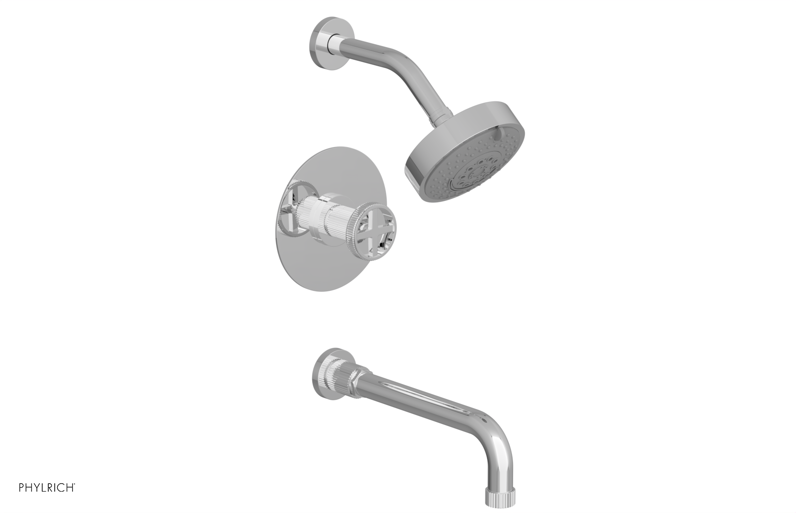 polished chrome shower set