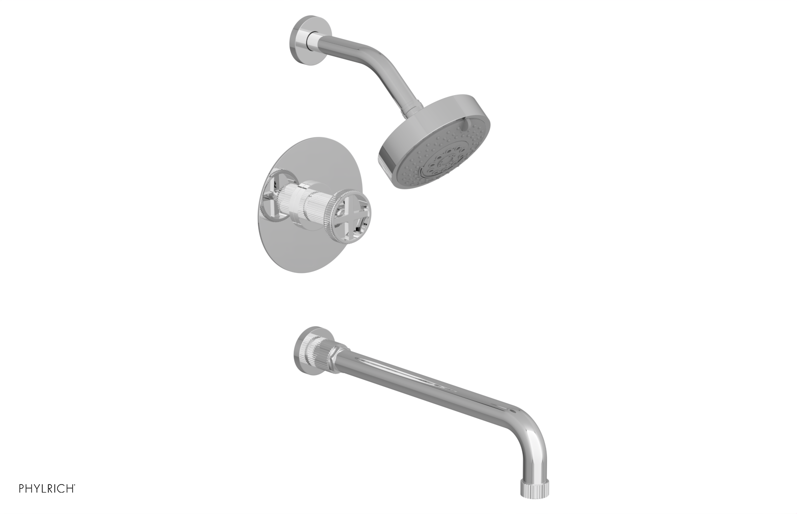polished chrome shower set
