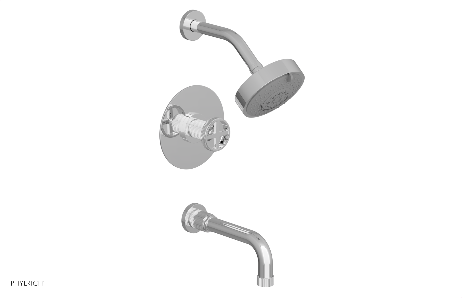 polished chrome shower set
