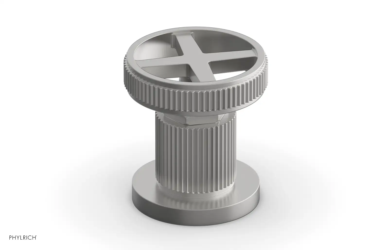 Phylrich Dustrie Grooved Volume Control/Diverter Trim with Cross Handle by Phylrich