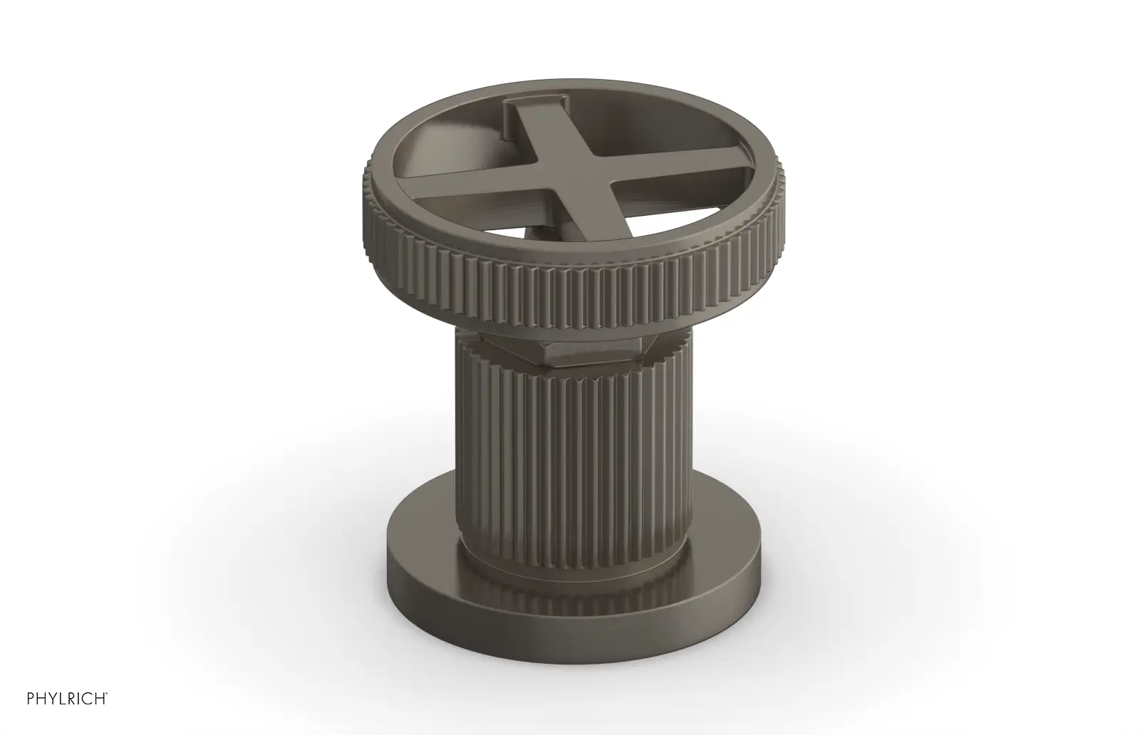 Phylrich Dustrie Grooved Volume Control/Diverter Trim with Cross Handle by Phylrich