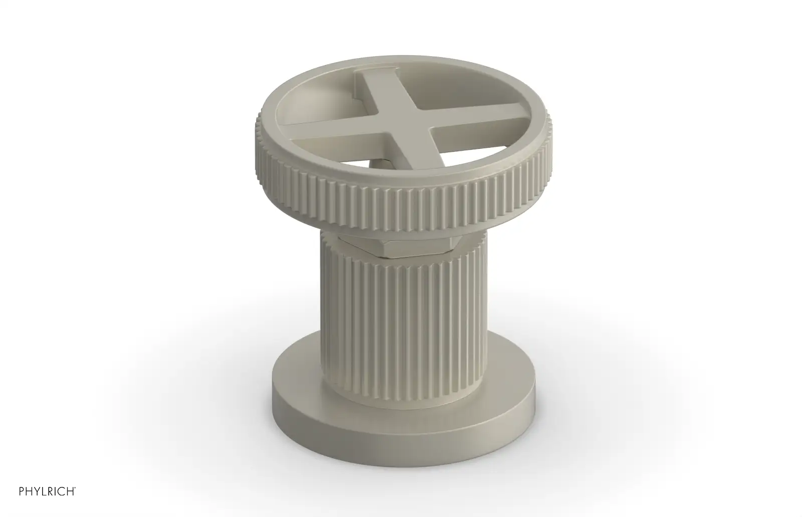 Phylrich Dustrie Grooved Volume Control/Diverter Trim with Cross Handle by Phylrich
