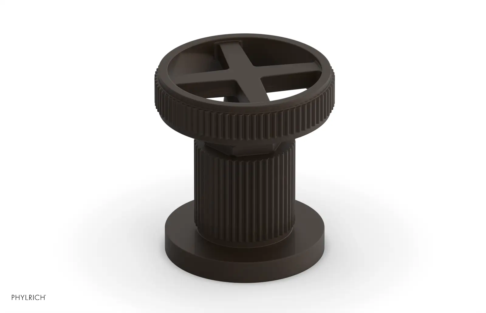 Phylrich Dustrie Grooved Volume Control/Diverter Trim with Cross Handle by Phylrich