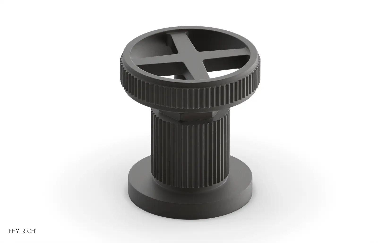 Phylrich Dustrie Grooved Volume Control/Diverter Trim with Cross Handle by Phylrich