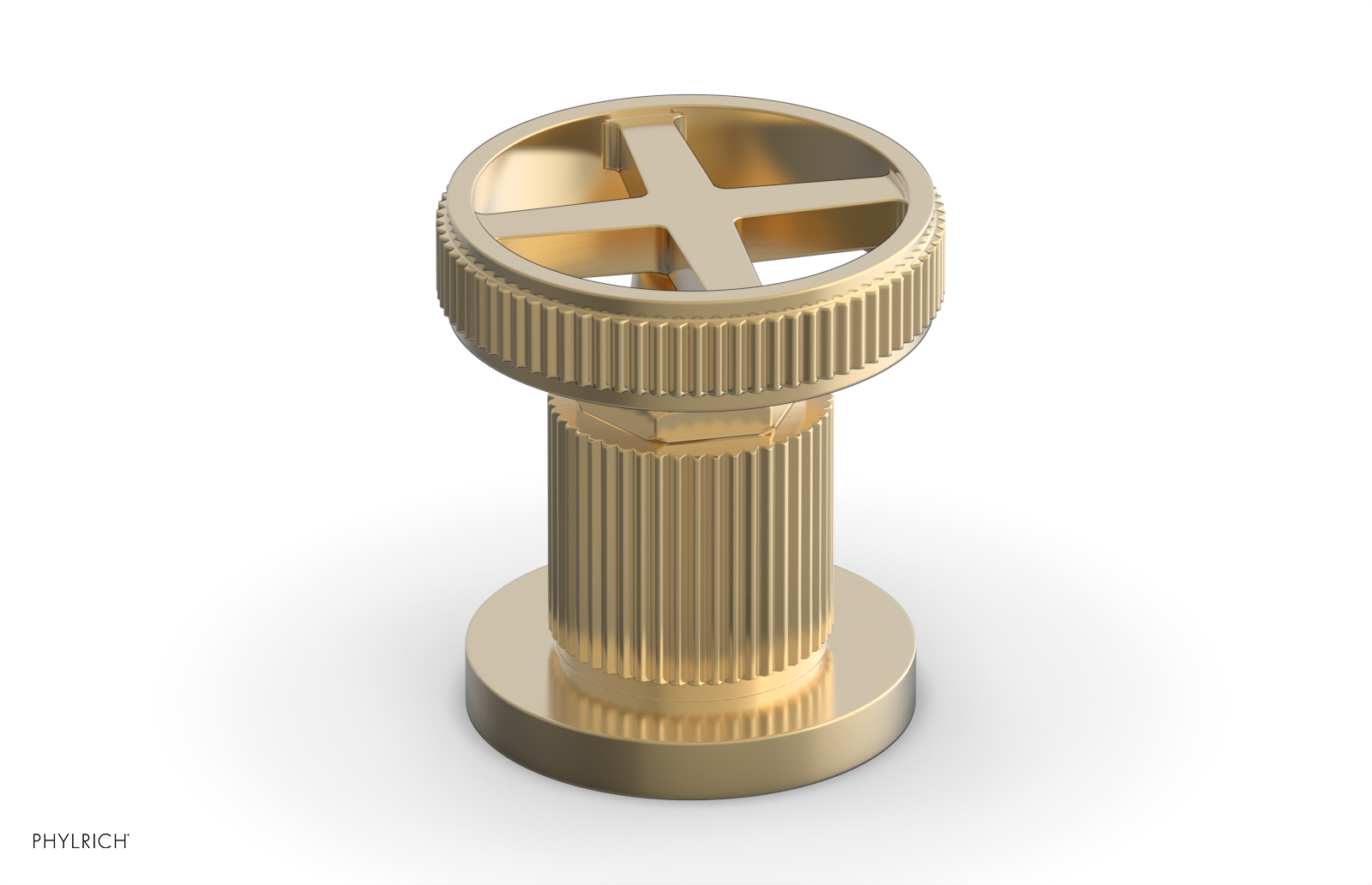 Phylrich Dustrie Grooved Volume Control/Diverter Trim with Cross Handle