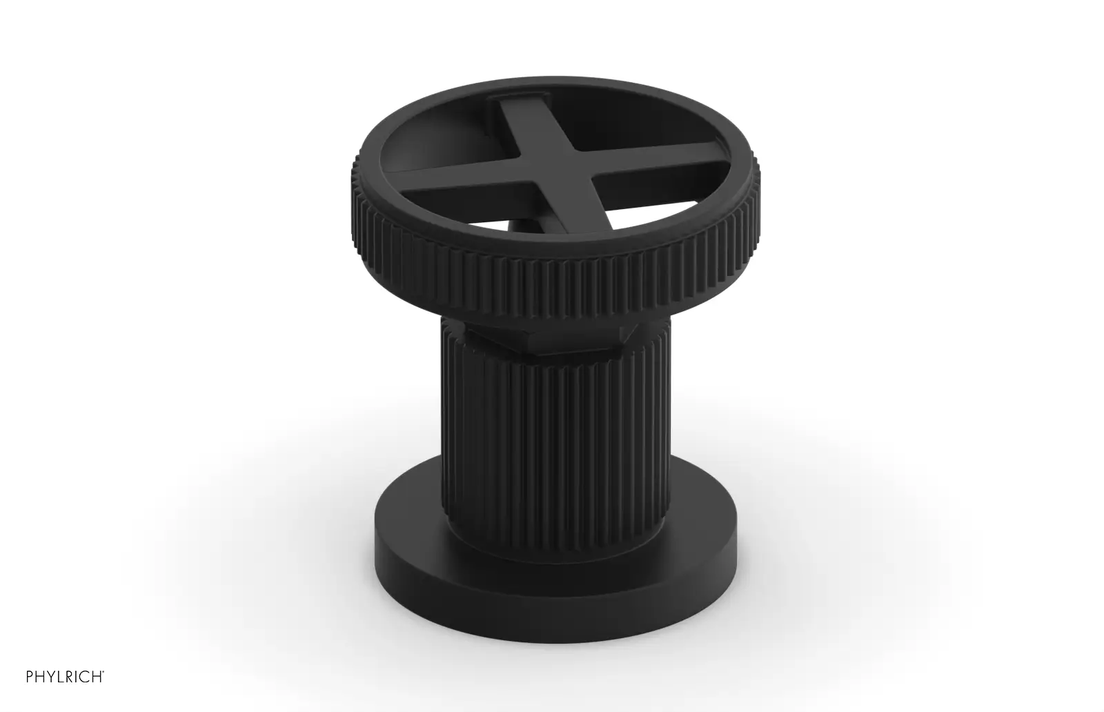 Phylrich Dustrie Grooved Volume Control/Diverter Trim with Cross Handle by Phylrich