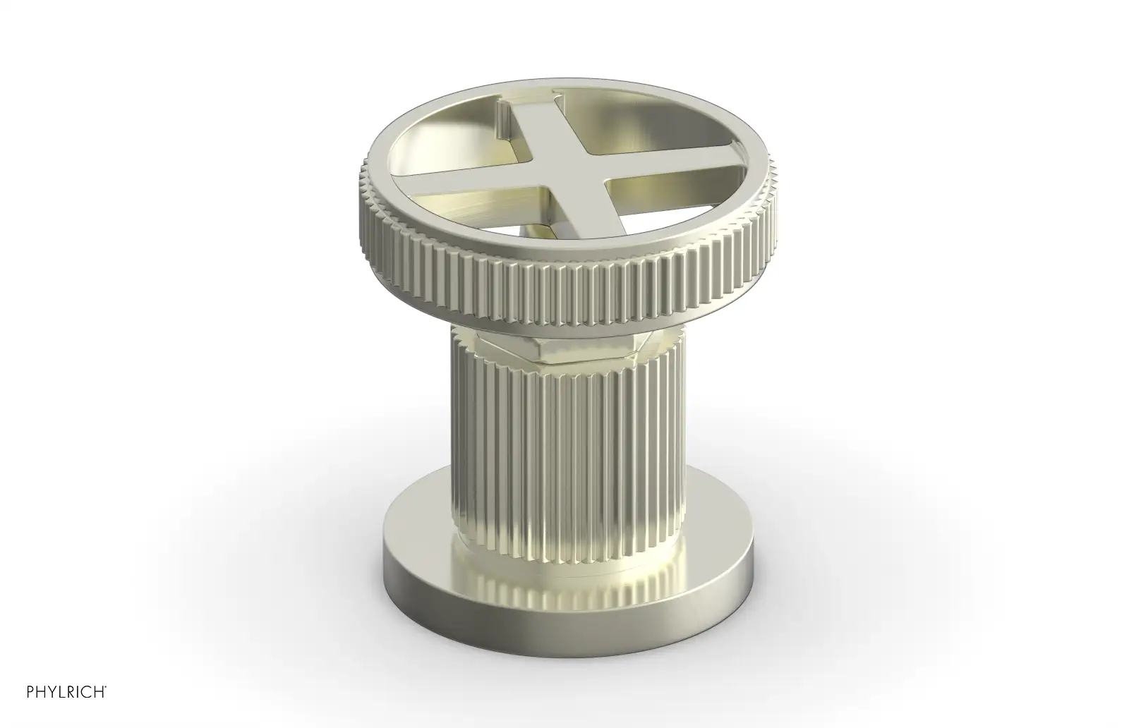 Phylrich Dustrie Grooved Volume Control/Diverter Trim with Cross Handle by Phylrich