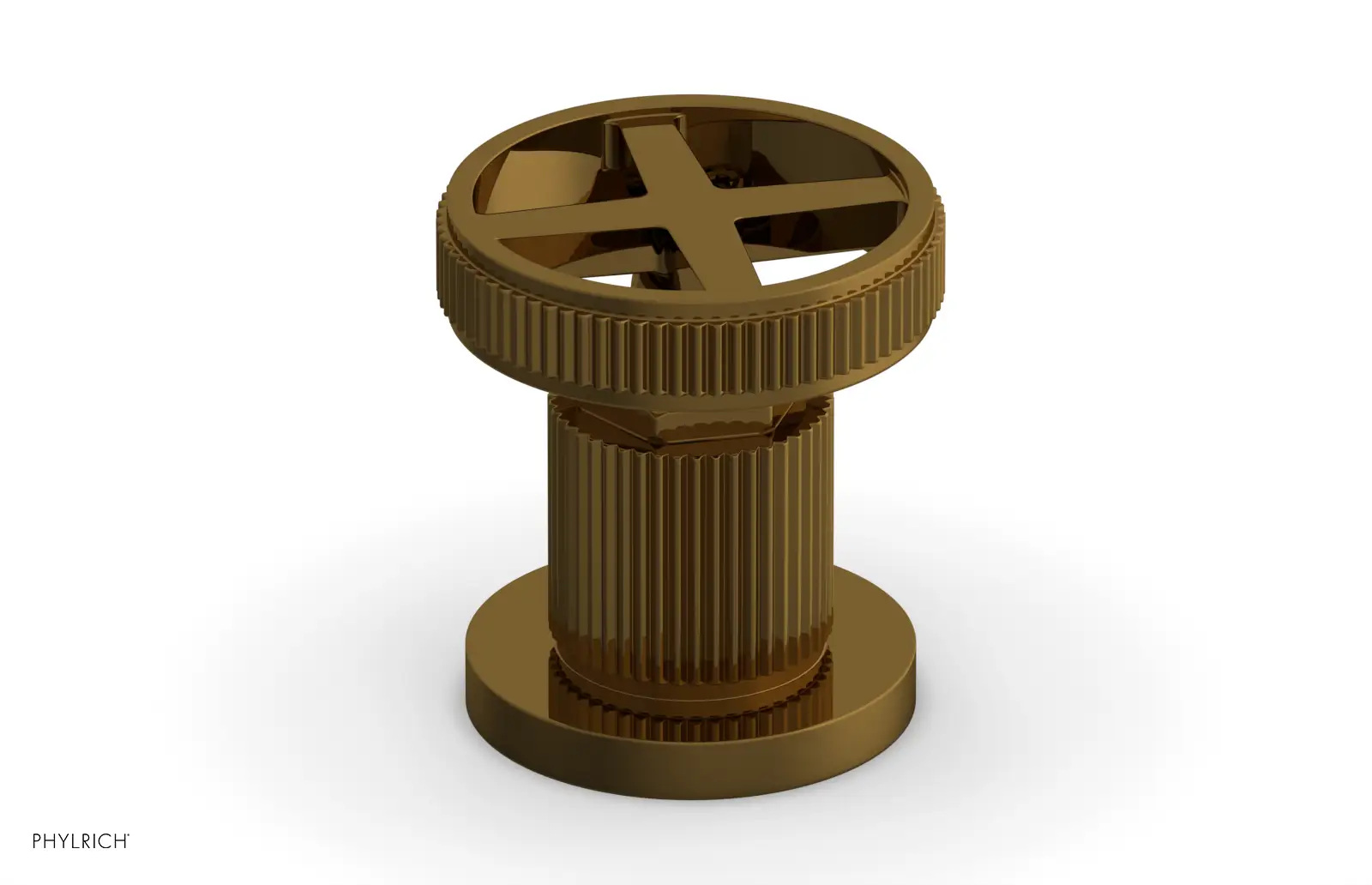 Phylrich Dustrie Grooved Volume Control/Diverter Trim with Cross Handle by Phylrich