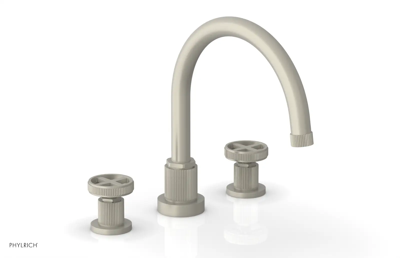 Phylrich Dustrie Grooved Deck Tub Set with Cross Handle by Phylrich