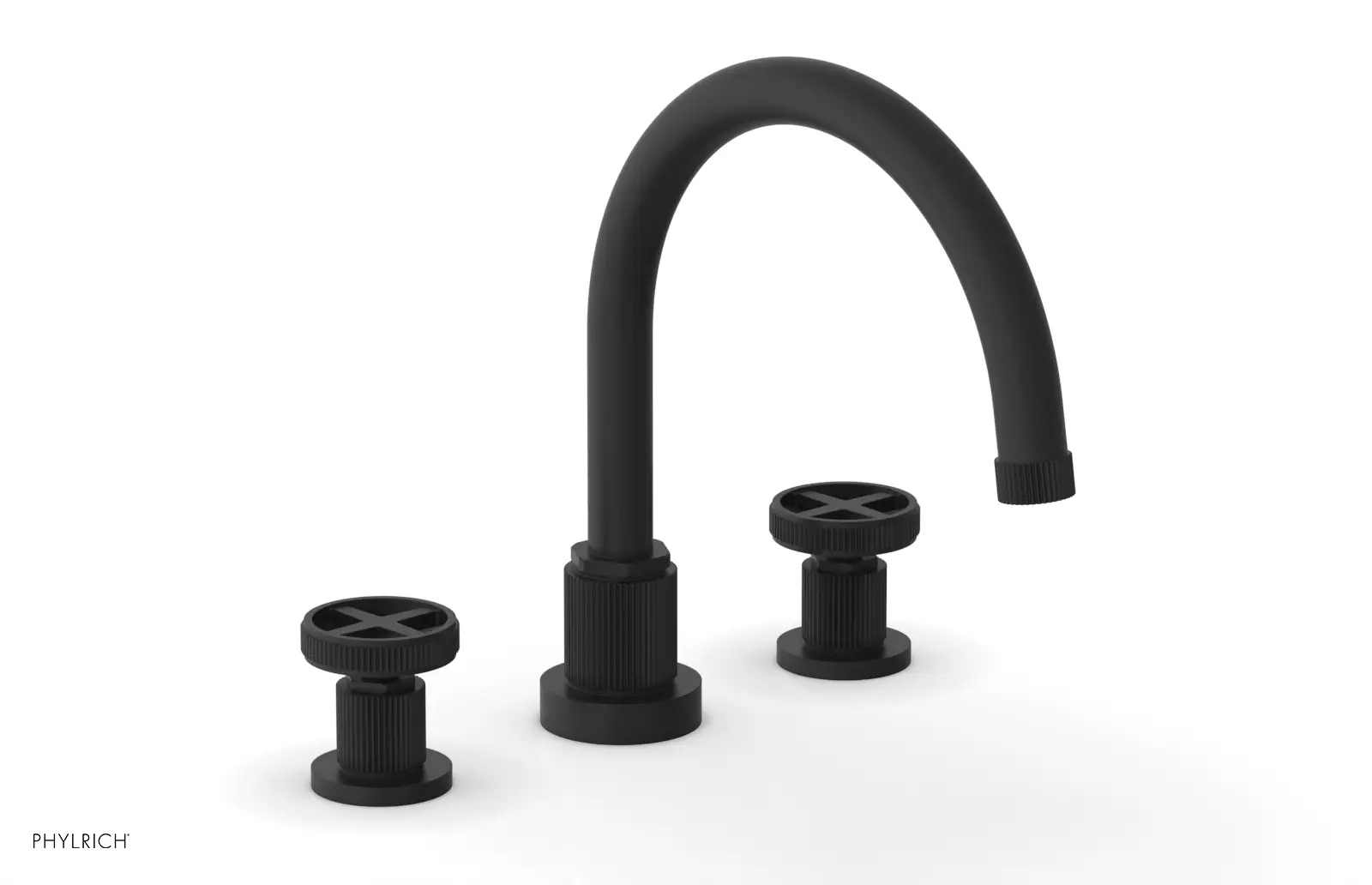 Phylrich Dustrie Grooved Deck Tub Set with Cross Handle by Phylrich