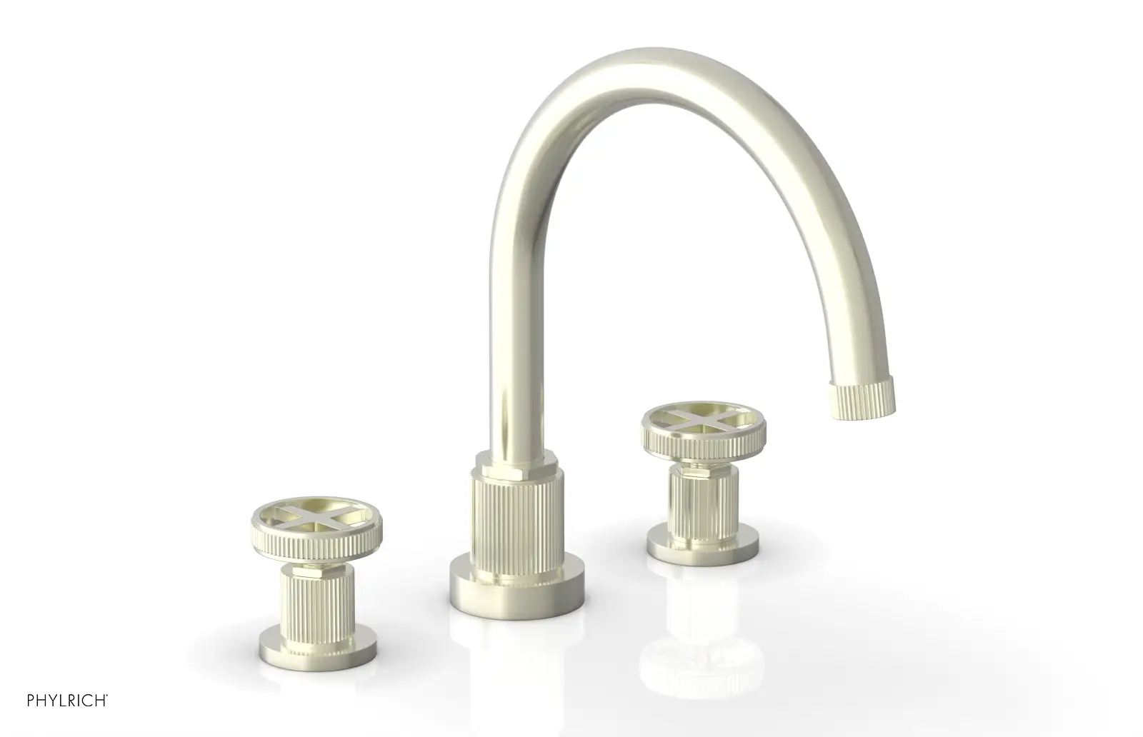 Phylrich Dustrie Grooved Deck Tub Set with Cross Handle by Phylrich