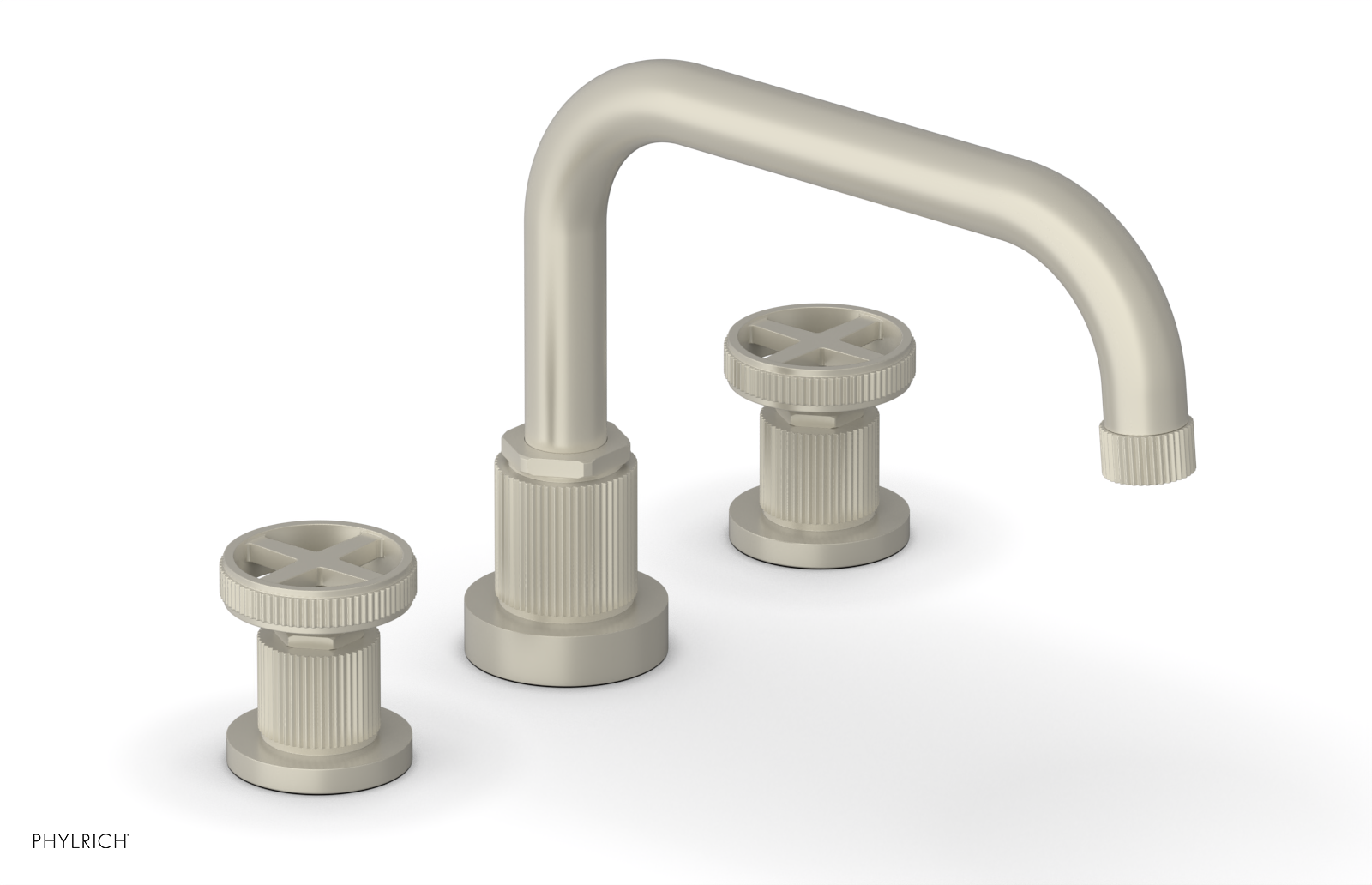 Phylrich Dustrie Grooved Deck Tub Set with Cross Handle