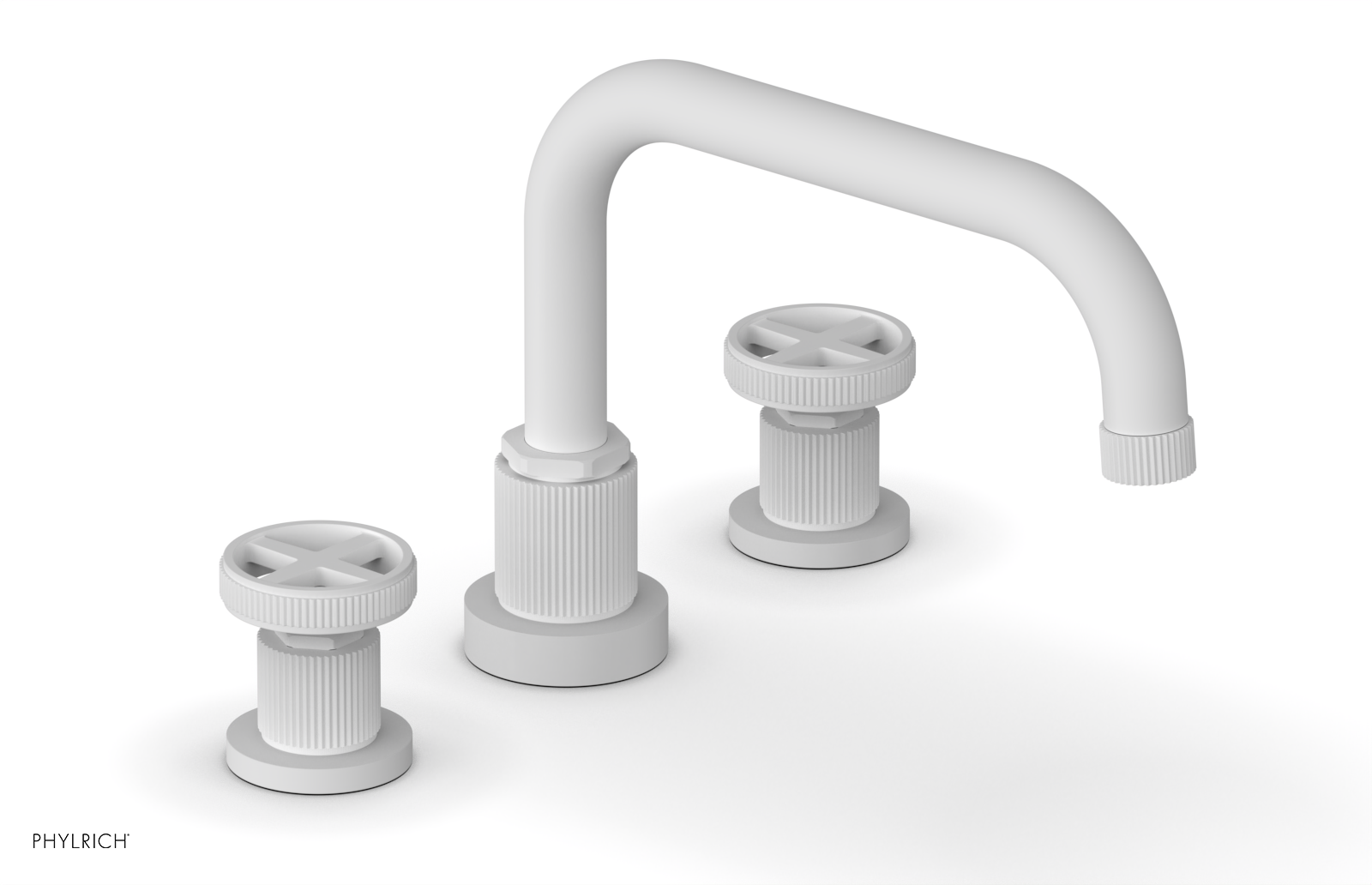 Phylrich Dustrie Grooved Deck Tub Set with Cross Handle