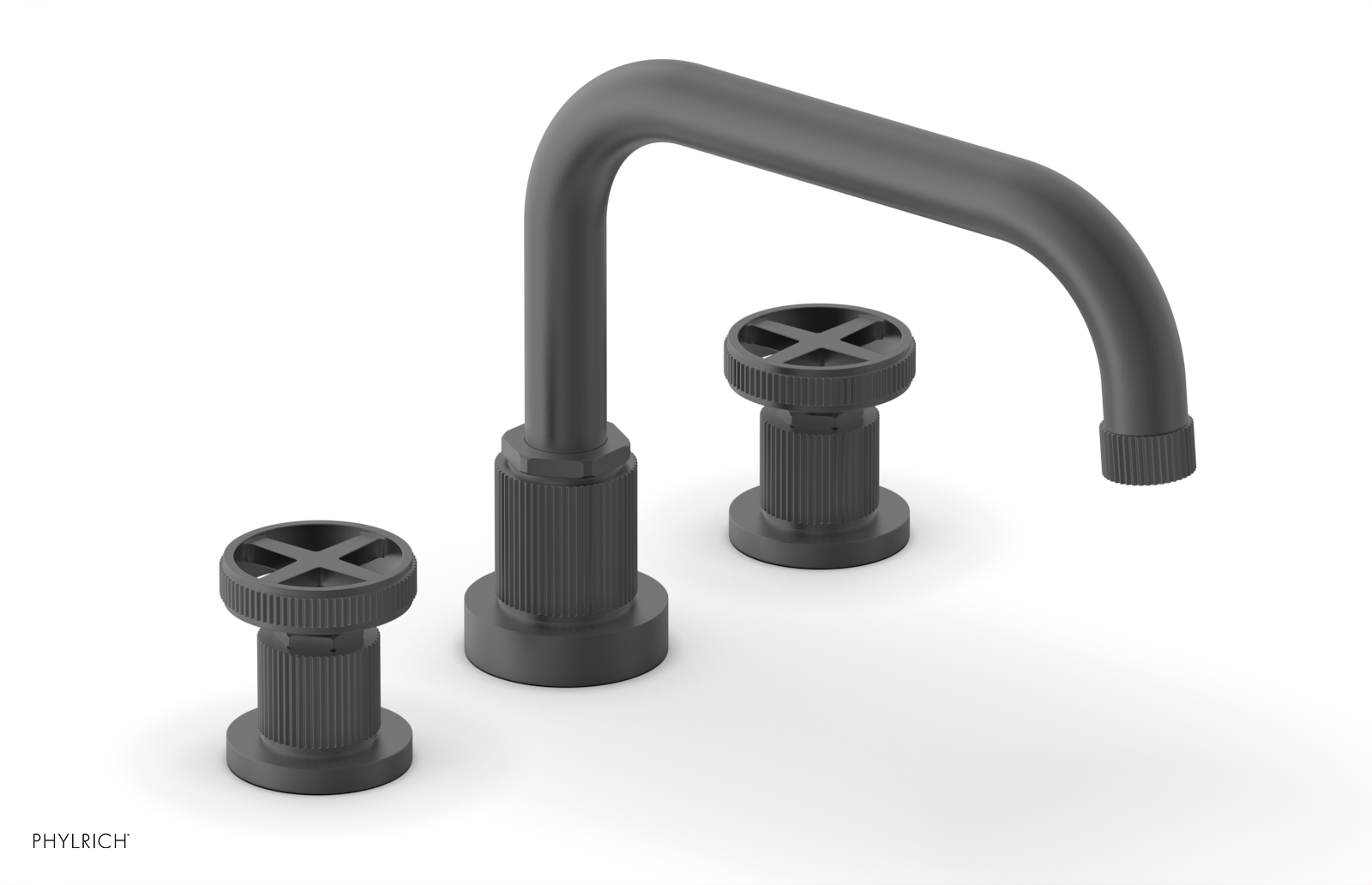 Phylrich Dustrie Grooved Deck Tub Set with Cross Handle