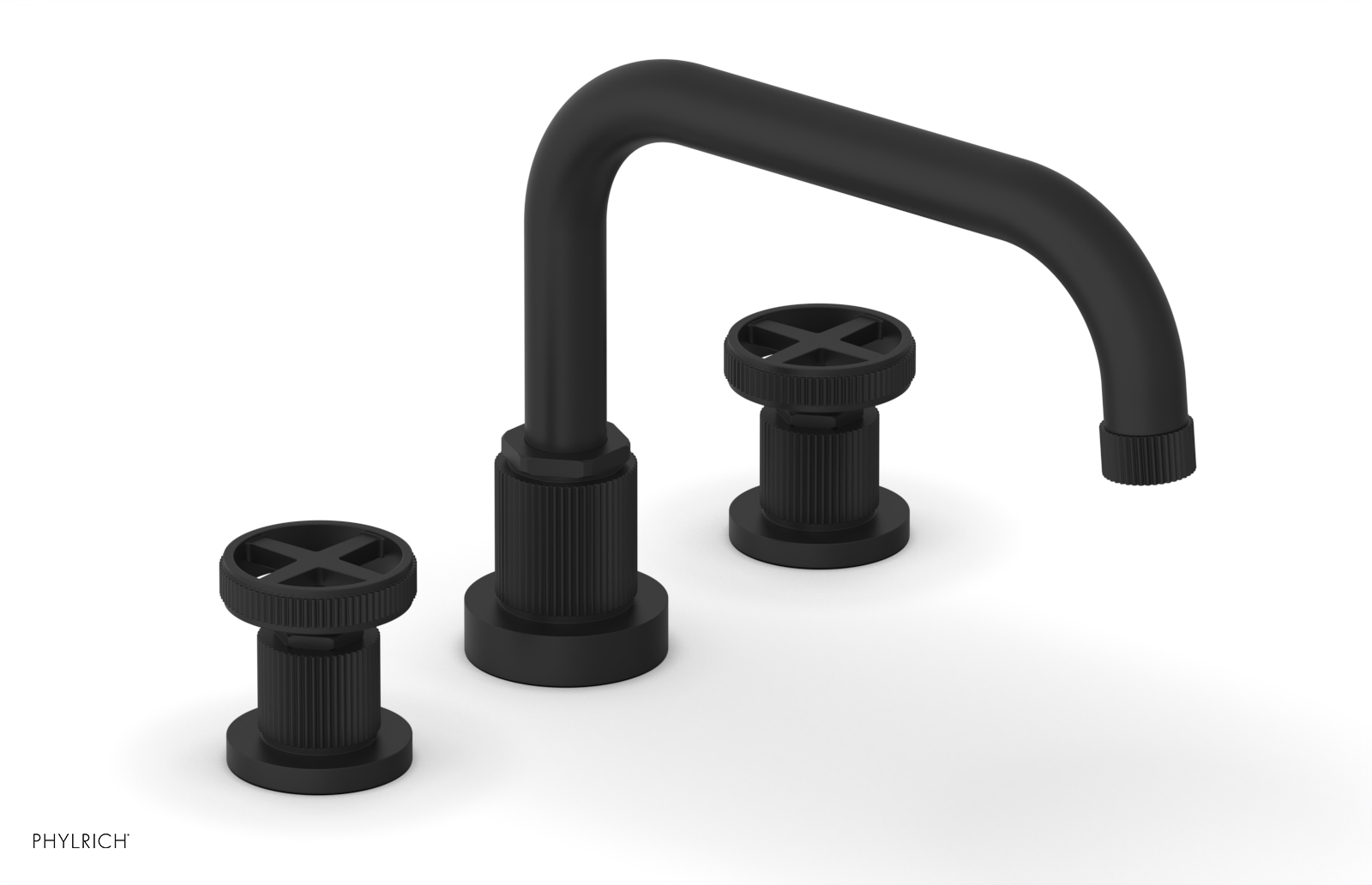 Phylrich Dustrie Grooved Deck Tub Set with Cross Handle