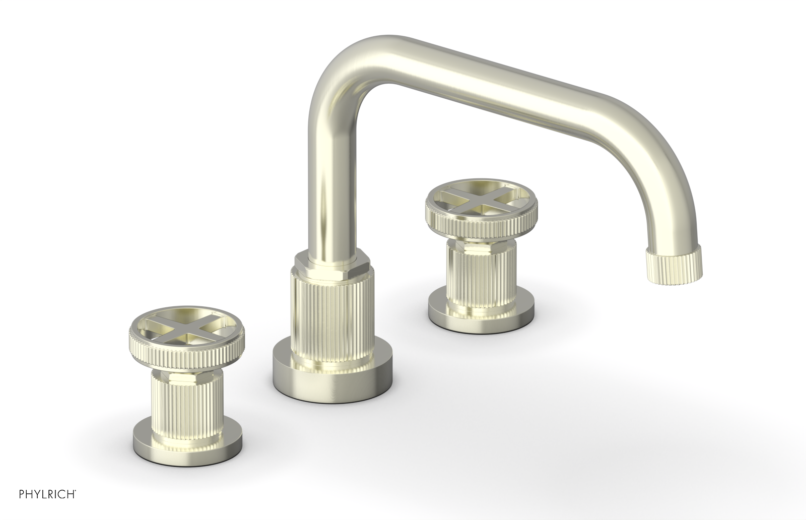 Phylrich Dustrie Grooved Deck Tub Set with Cross Handle