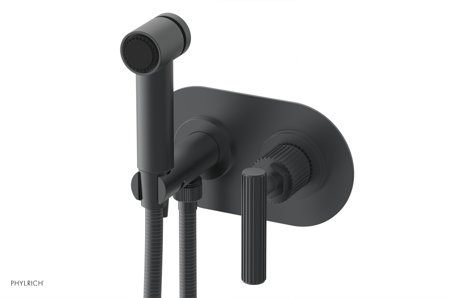 Phylrich Dustrie Grooved Wall Mounted Bidet Set with Lever Handle