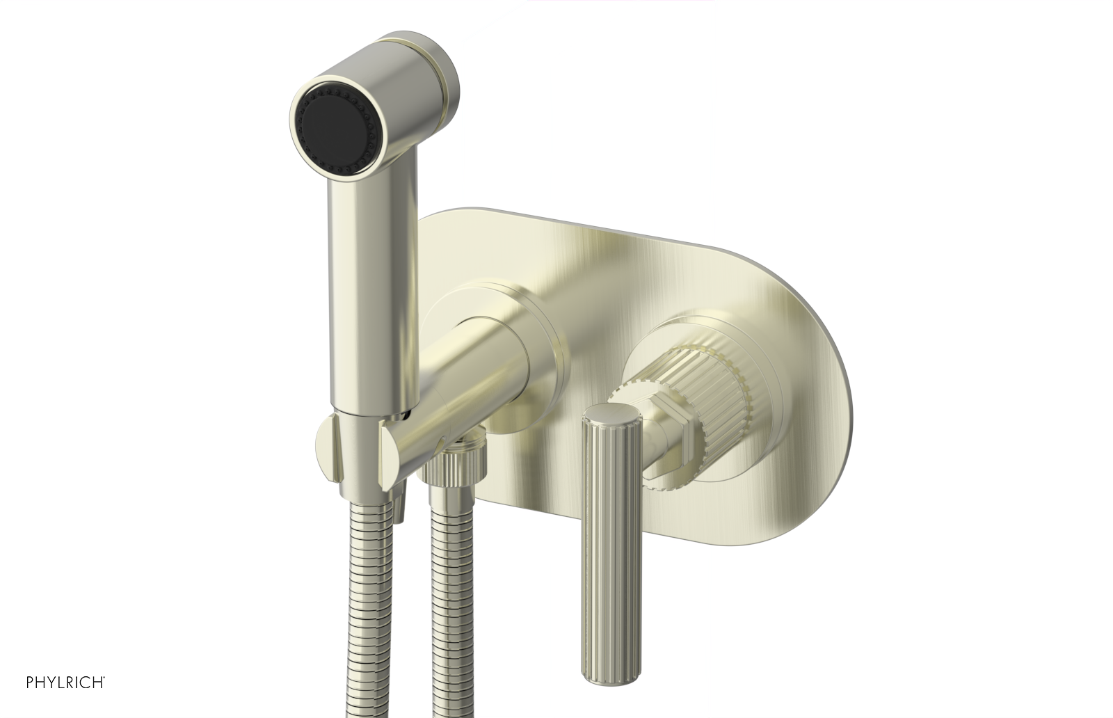 Phylrich Dustrie Grooved Wall Mounted Bidet Set with Lever Handle