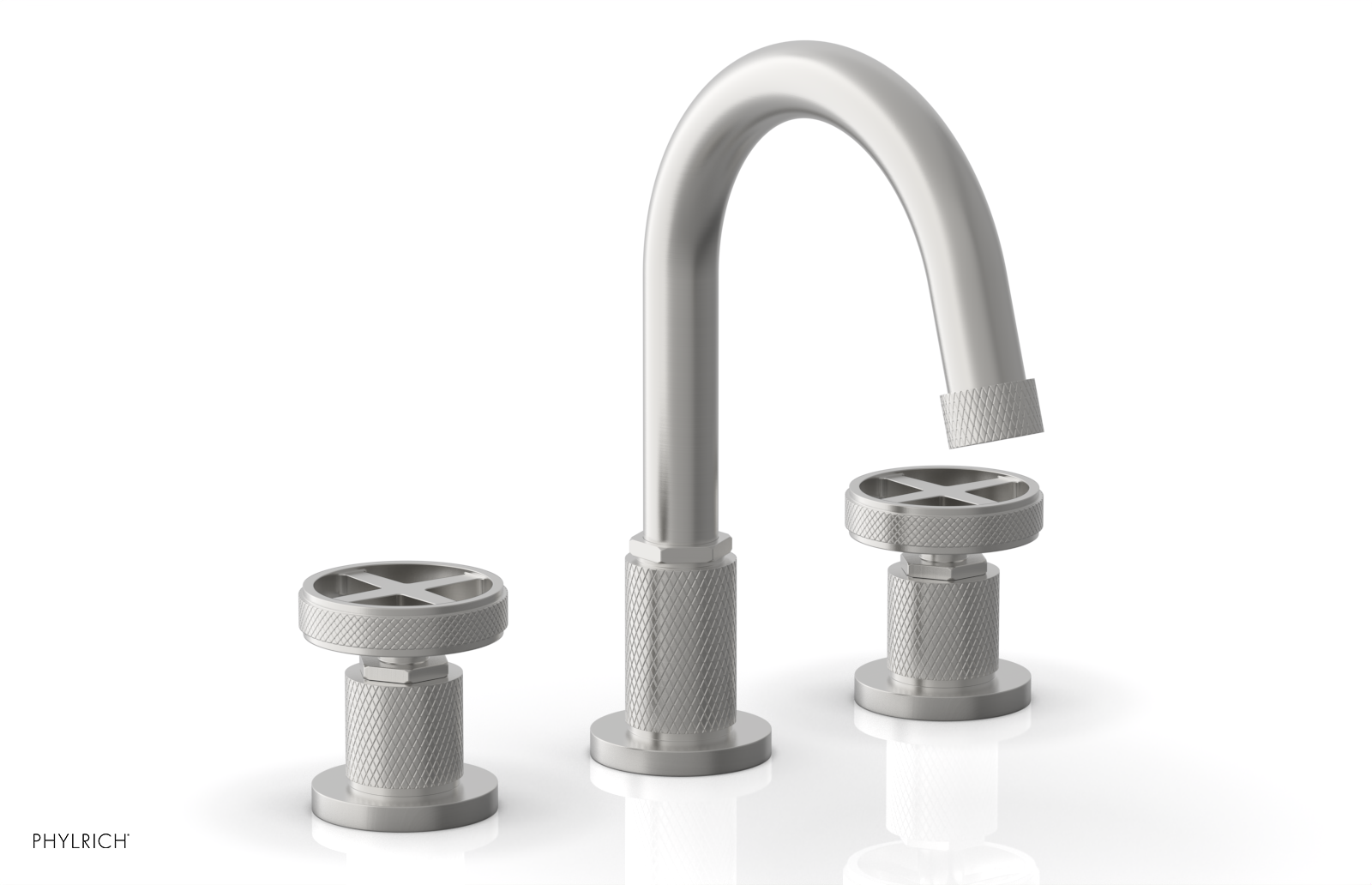 Phylrich Dustrie Knurled Widespread Faucet with Cross Handle